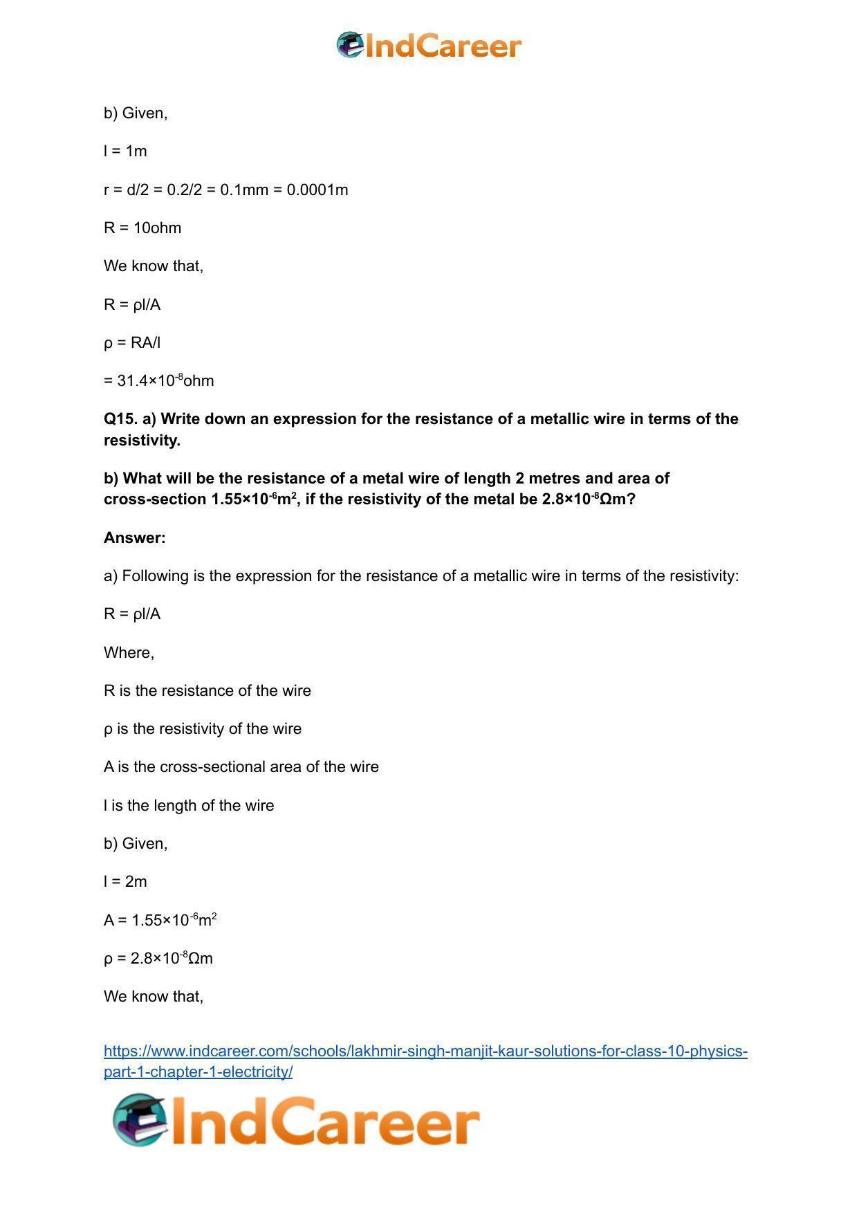 Lakhmir Singh Manjit Kaur  Solutions for Class 10 Physics (Part 1) Chapter 1- Electricity - Page 46
