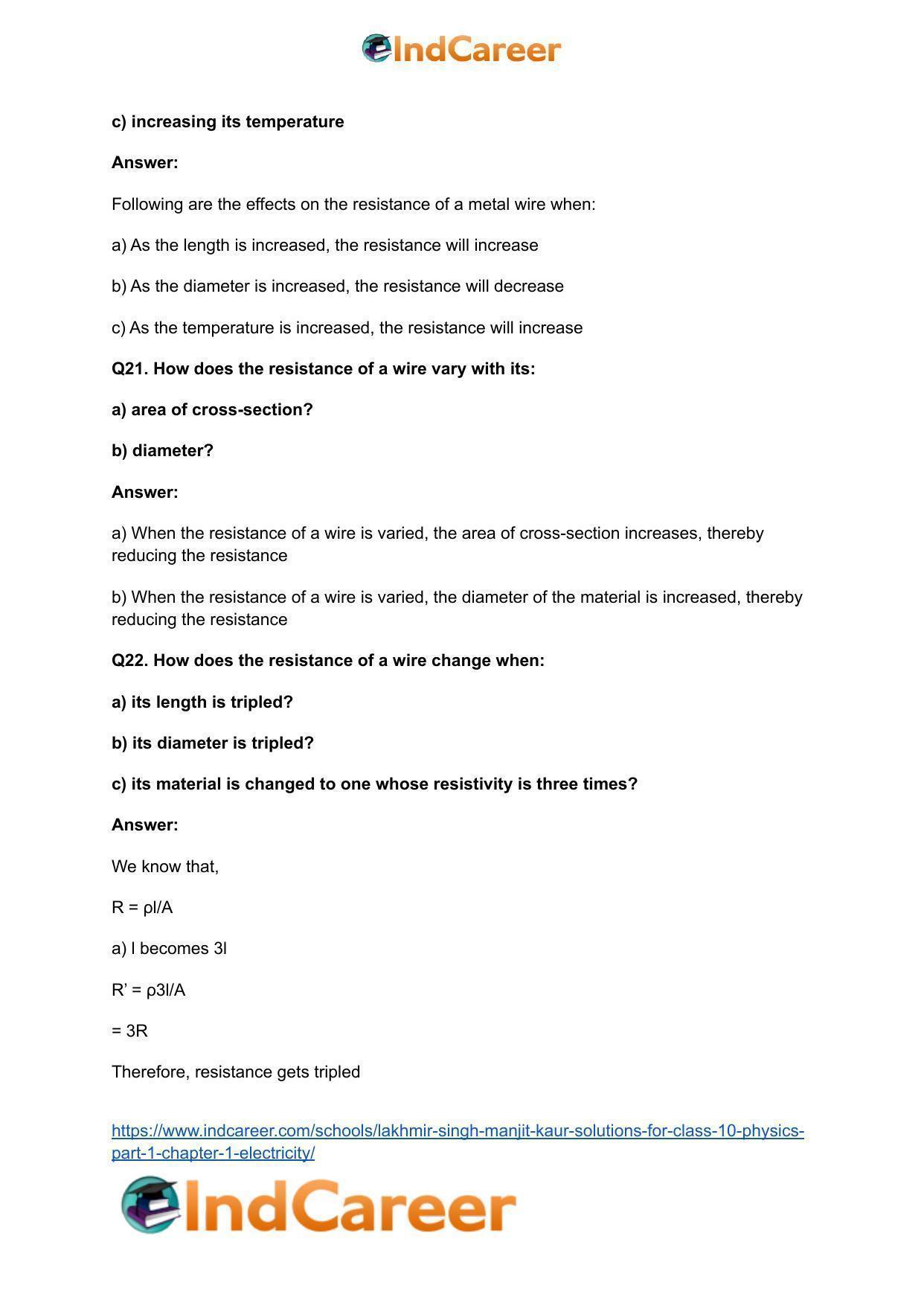 Lakhmir Singh Manjit Kaur  Solutions for Class 10 Physics (Part 1) Chapter 1- Electricity - Page 49