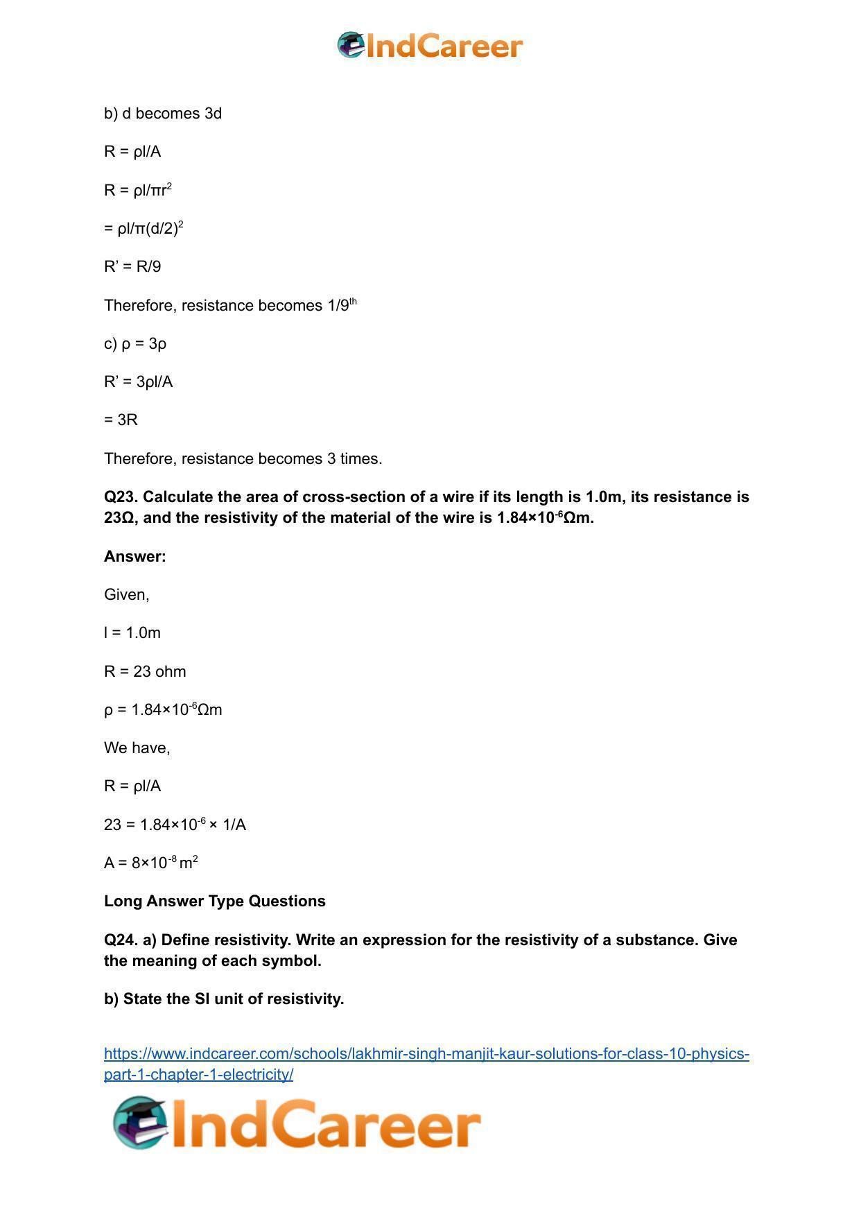 Lakhmir Singh Manjit Kaur  Solutions for Class 10 Physics (Part 1) Chapter 1- Electricity - Page 50