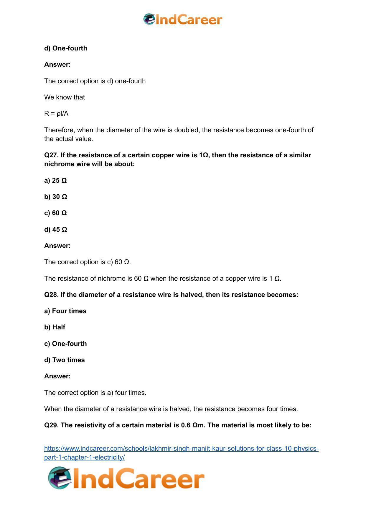 Lakhmir Singh Manjit Kaur  Solutions for Class 10 Physics (Part 1) Chapter 1- Electricity - Page 53
