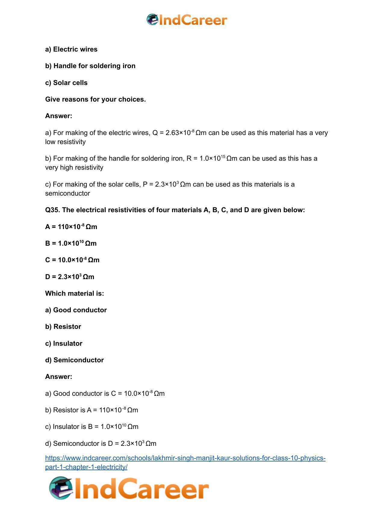 Lakhmir Singh Manjit Kaur  Solutions for Class 10 Physics (Part 1) Chapter 1- Electricity - Page 56