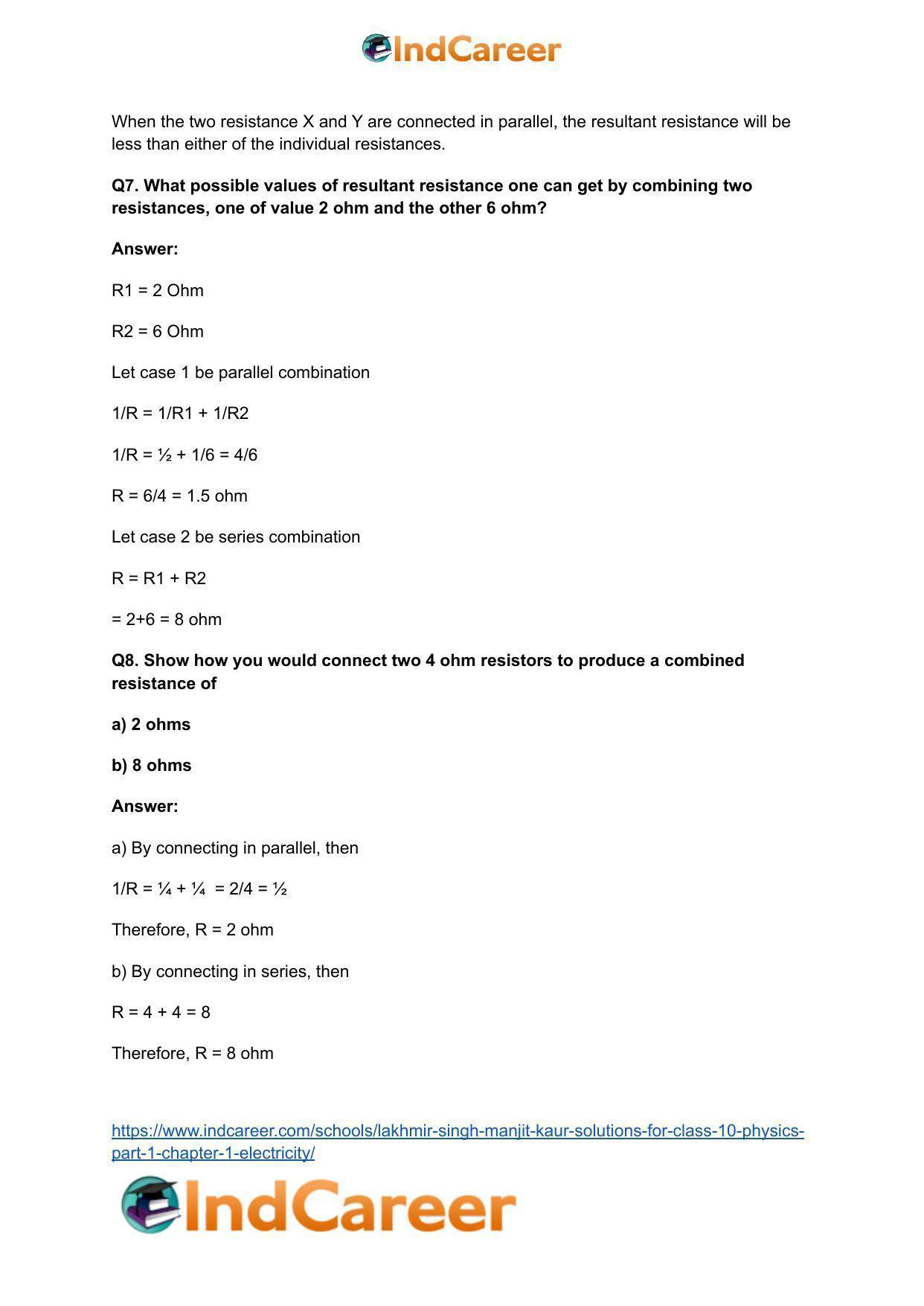 Lakhmir Singh Manjit Kaur  Solutions for Class 10 Physics (Part 1) Chapter 1- Electricity - Page 59