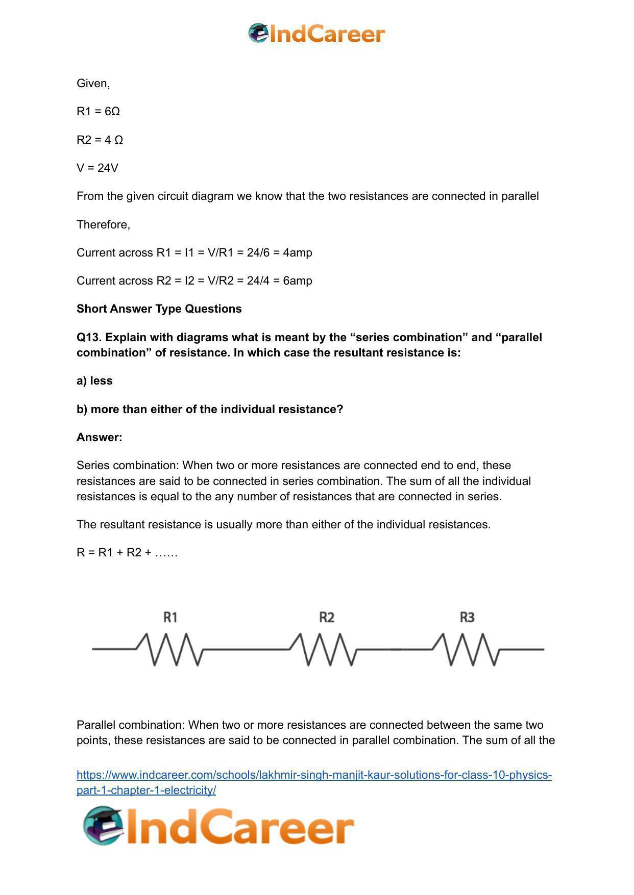 Lakhmir Singh Manjit Kaur  Solutions for Class 10 Physics (Part 1) Chapter 1- Electricity - Page 63