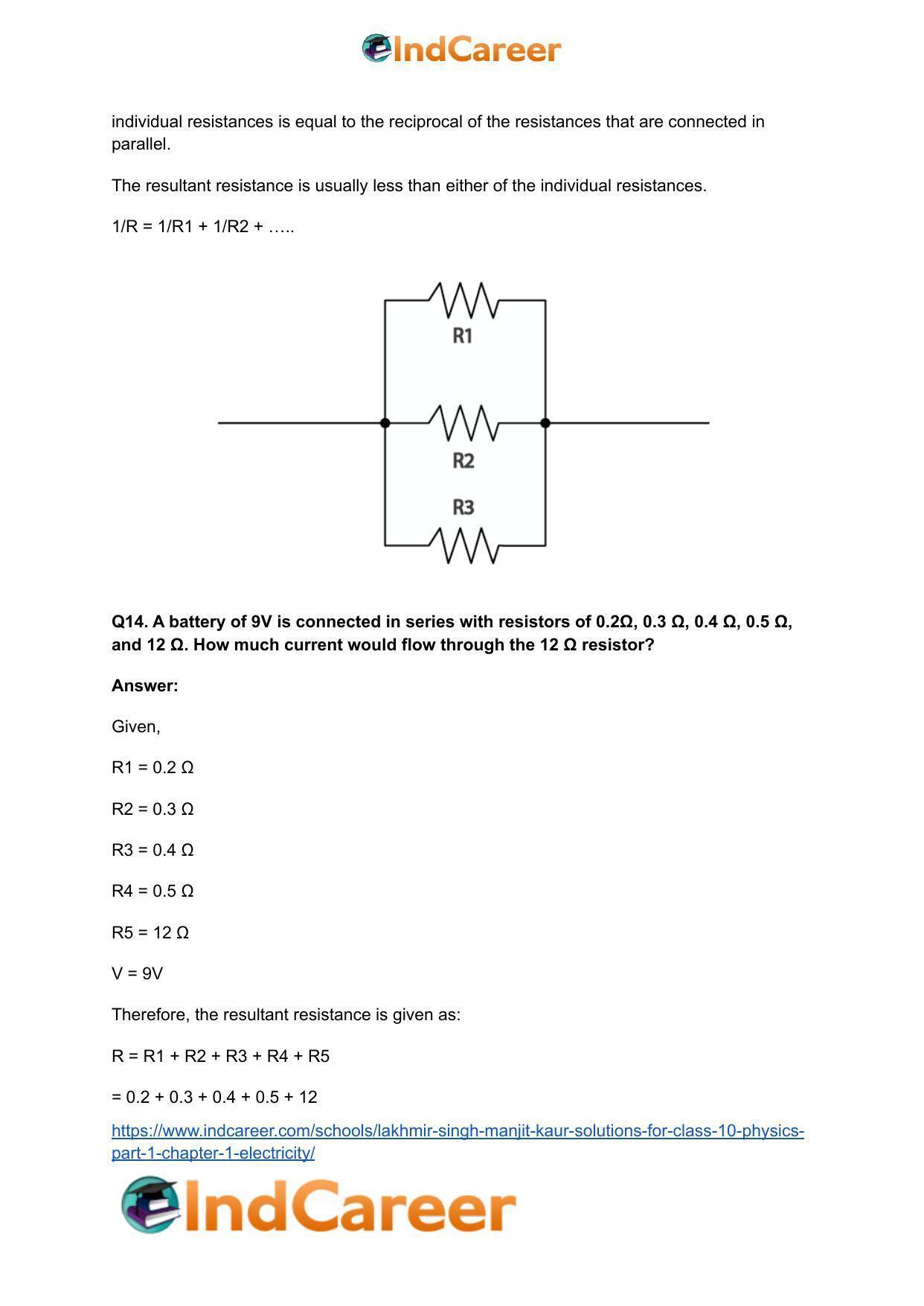 Lakhmir Singh Manjit Kaur  Solutions for Class 10 Physics (Part 1) Chapter 1- Electricity - Page 64
