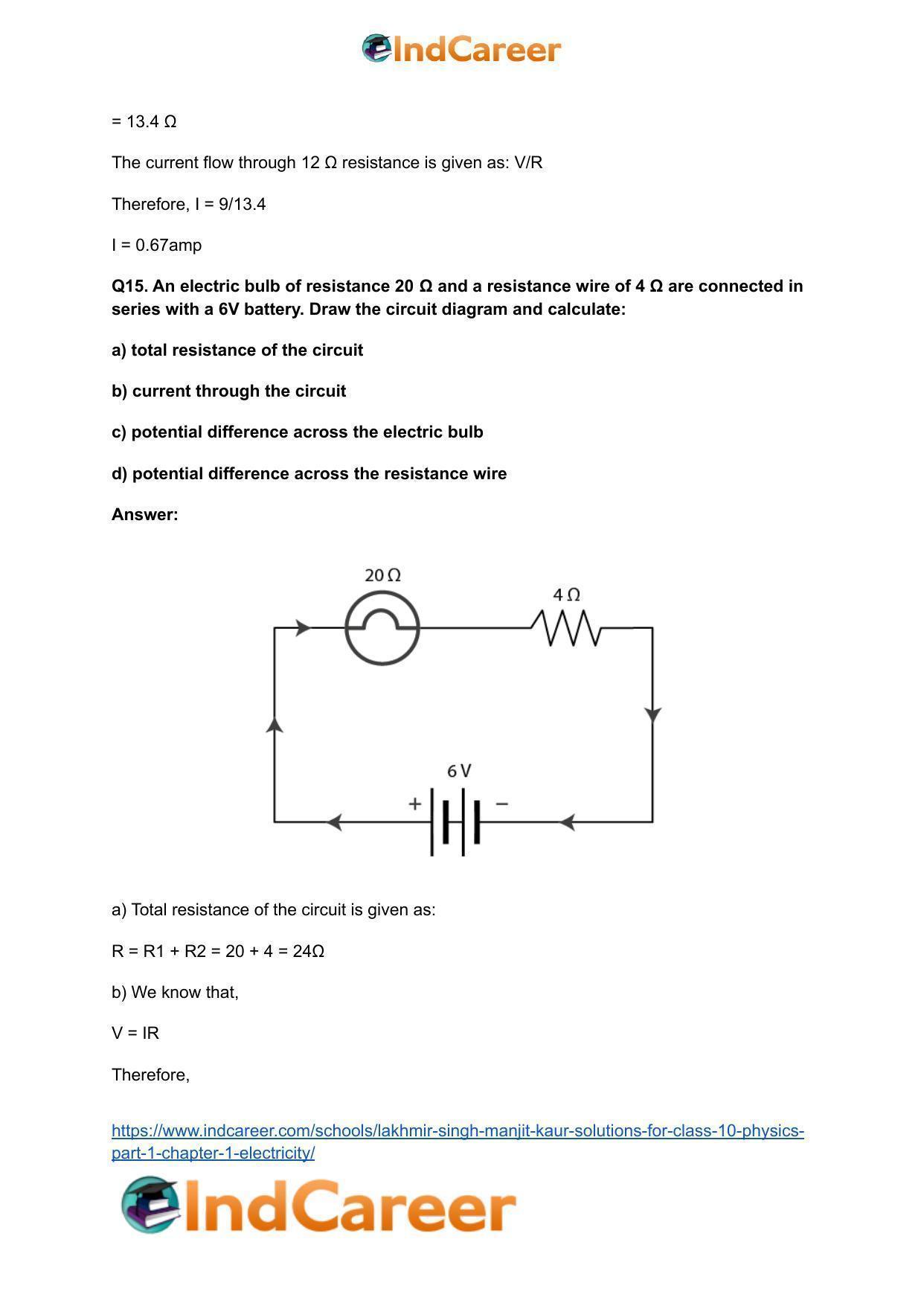 Lakhmir Singh Manjit Kaur  Solutions for Class 10 Physics (Part 1) Chapter 1- Electricity - Page 65