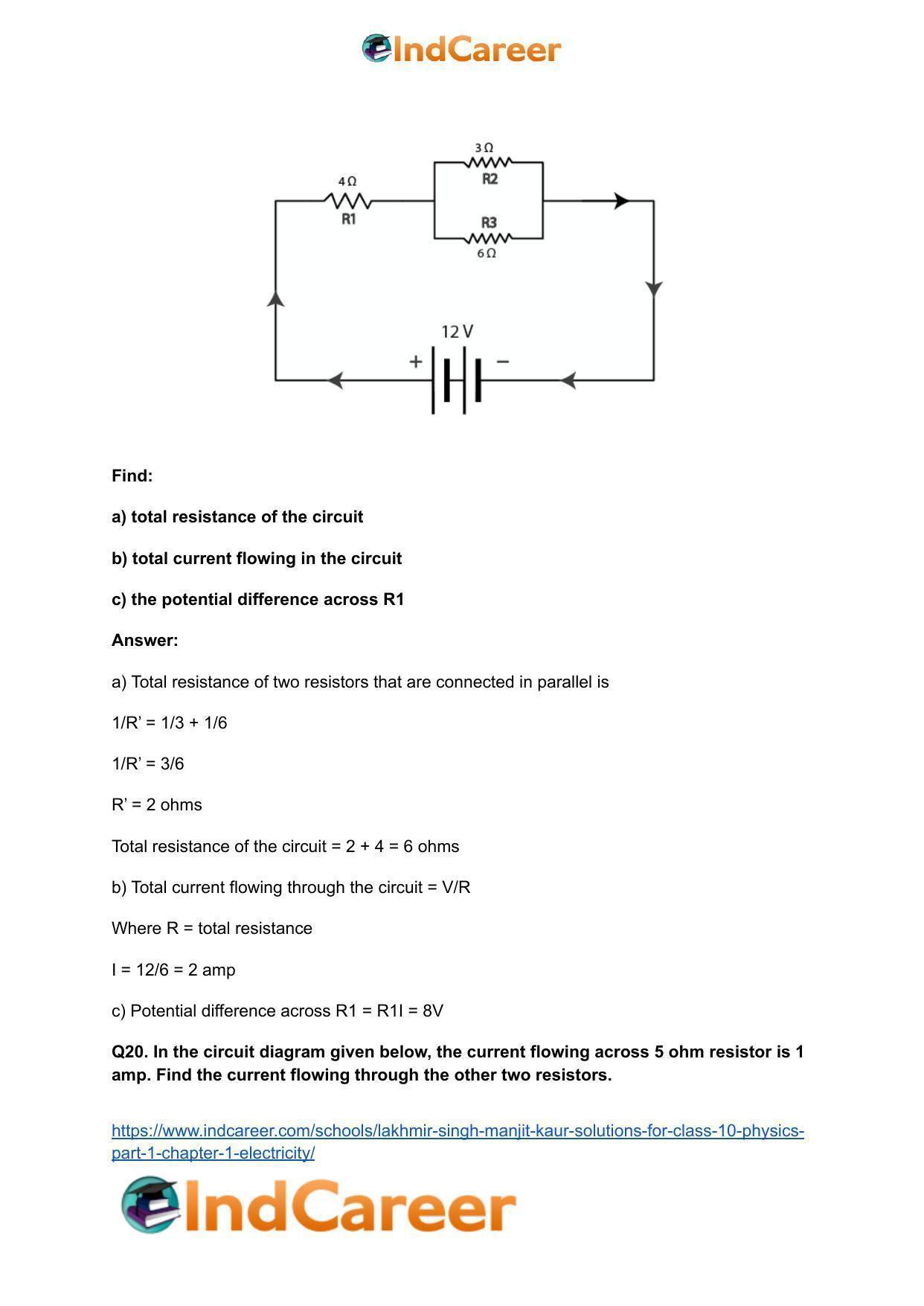 Lakhmir Singh Manjit Kaur  Solutions for Class 10 Physics (Part 1) Chapter 1- Electricity - Page 70