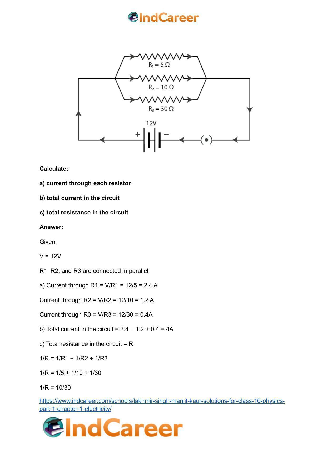 Lakhmir Singh Manjit Kaur  Solutions for Class 10 Physics (Part 1) Chapter 1- Electricity - Page 74