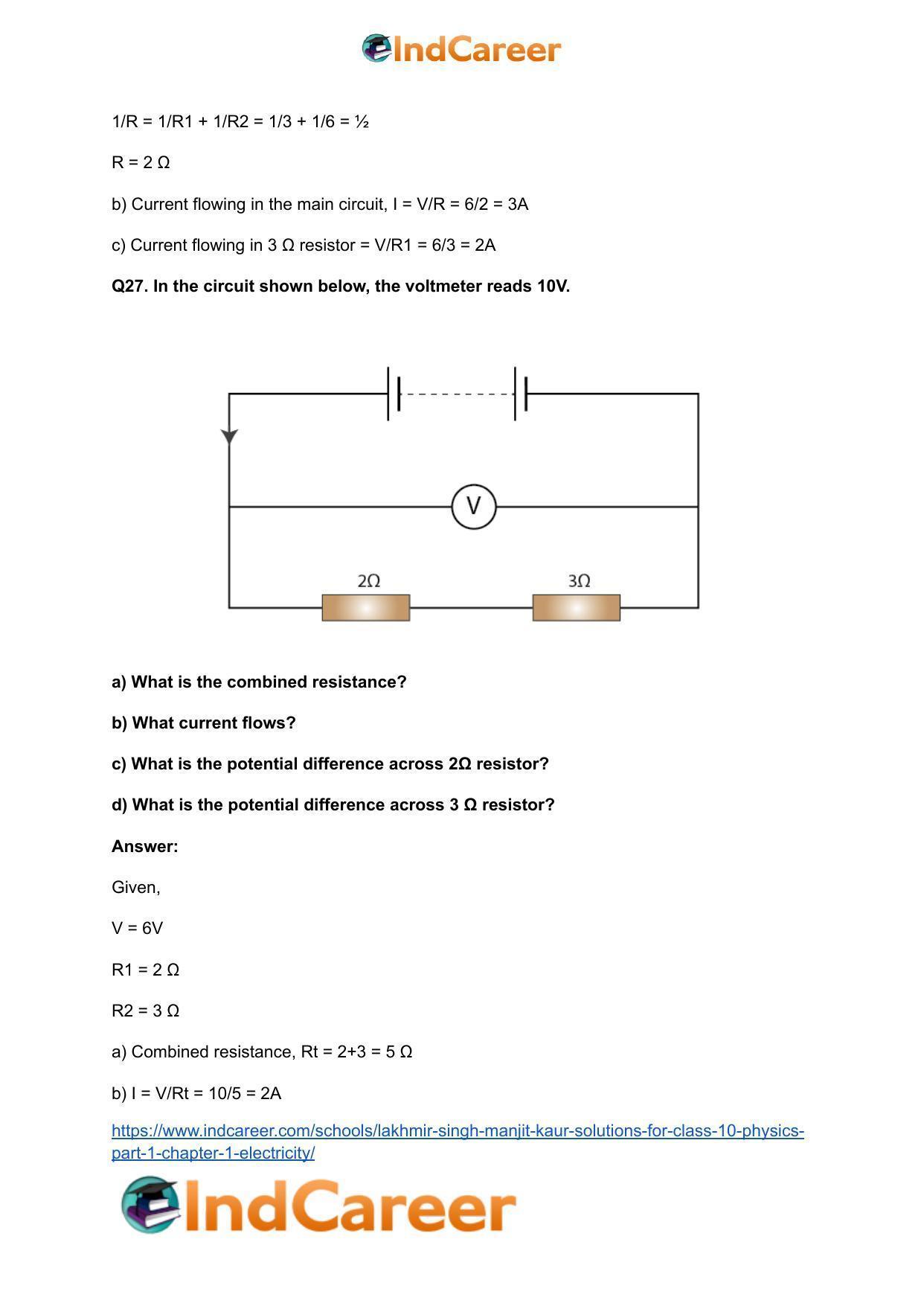Lakhmir Singh Manjit Kaur  Solutions for Class 10 Physics (Part 1) Chapter 1- Electricity - Page 76