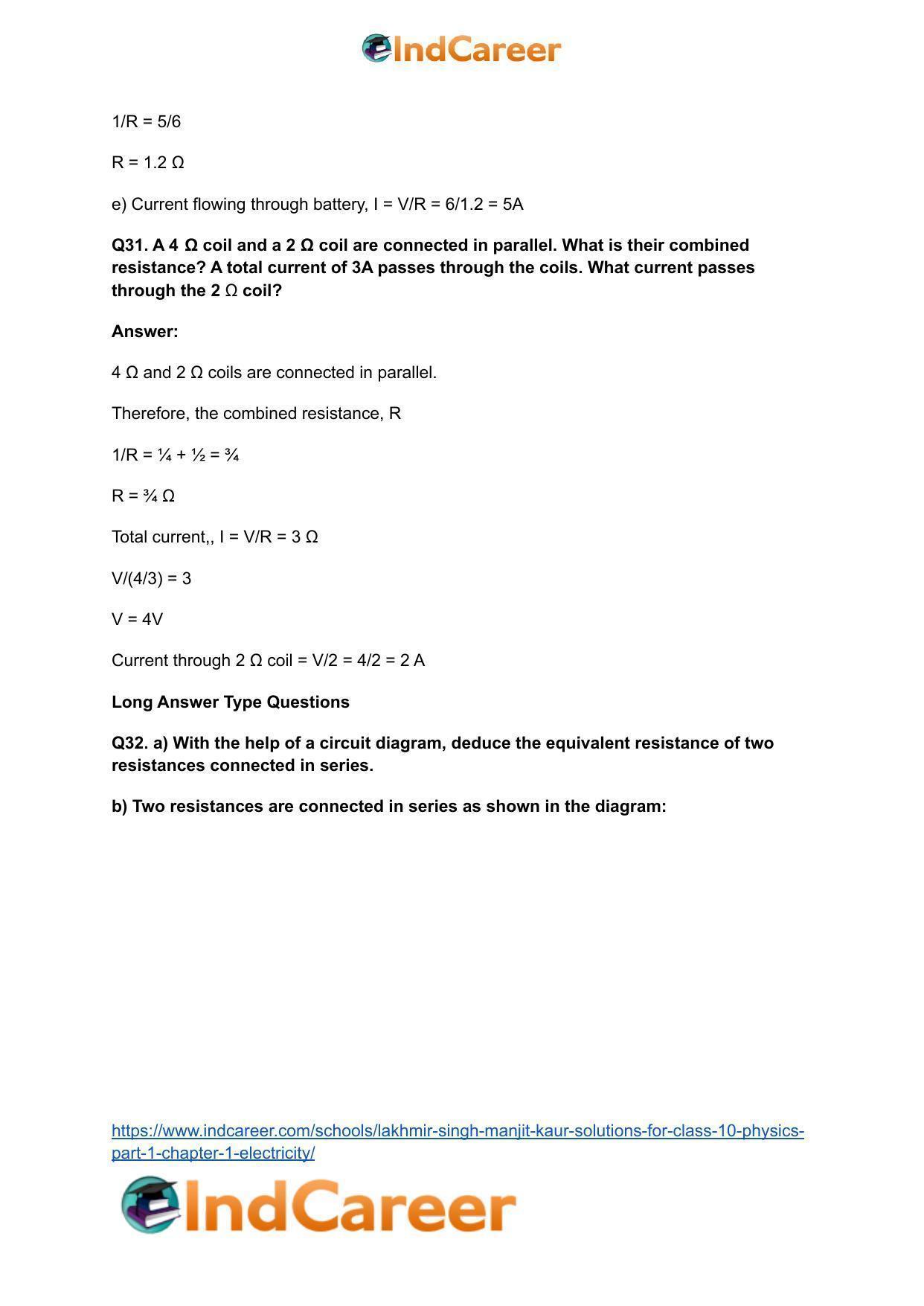 Lakhmir Singh Manjit Kaur  Solutions for Class 10 Physics (Part 1) Chapter 1- Electricity - Page 80