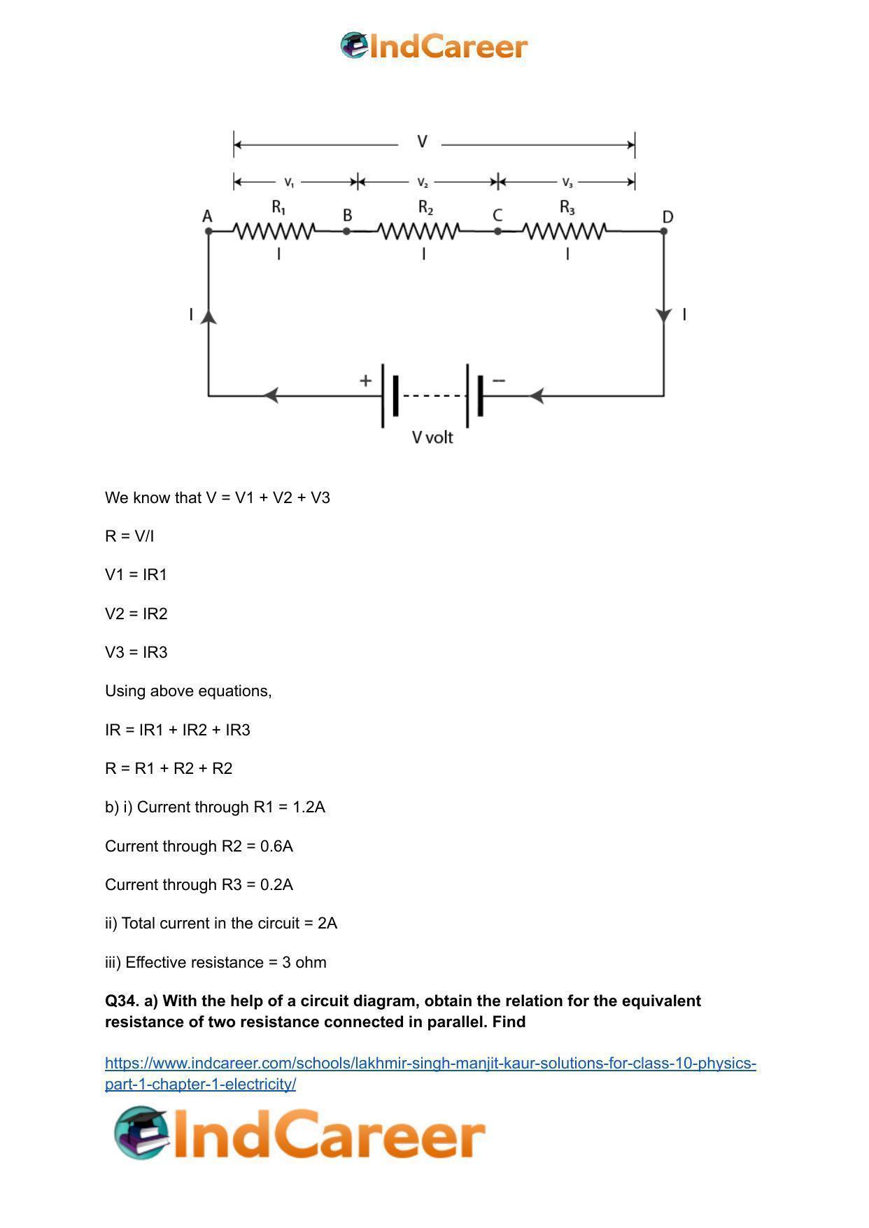 Lakhmir Singh Manjit Kaur  Solutions for Class 10 Physics (Part 1) Chapter 1- Electricity - Page 84