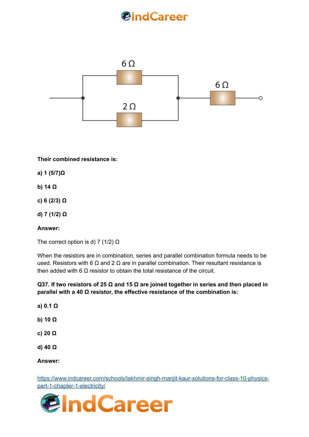 Lakhmir Singh Manjit Kaur  Solutions for Class 10 Physics (Part 1) Chapter 1- Electricity - Page 88