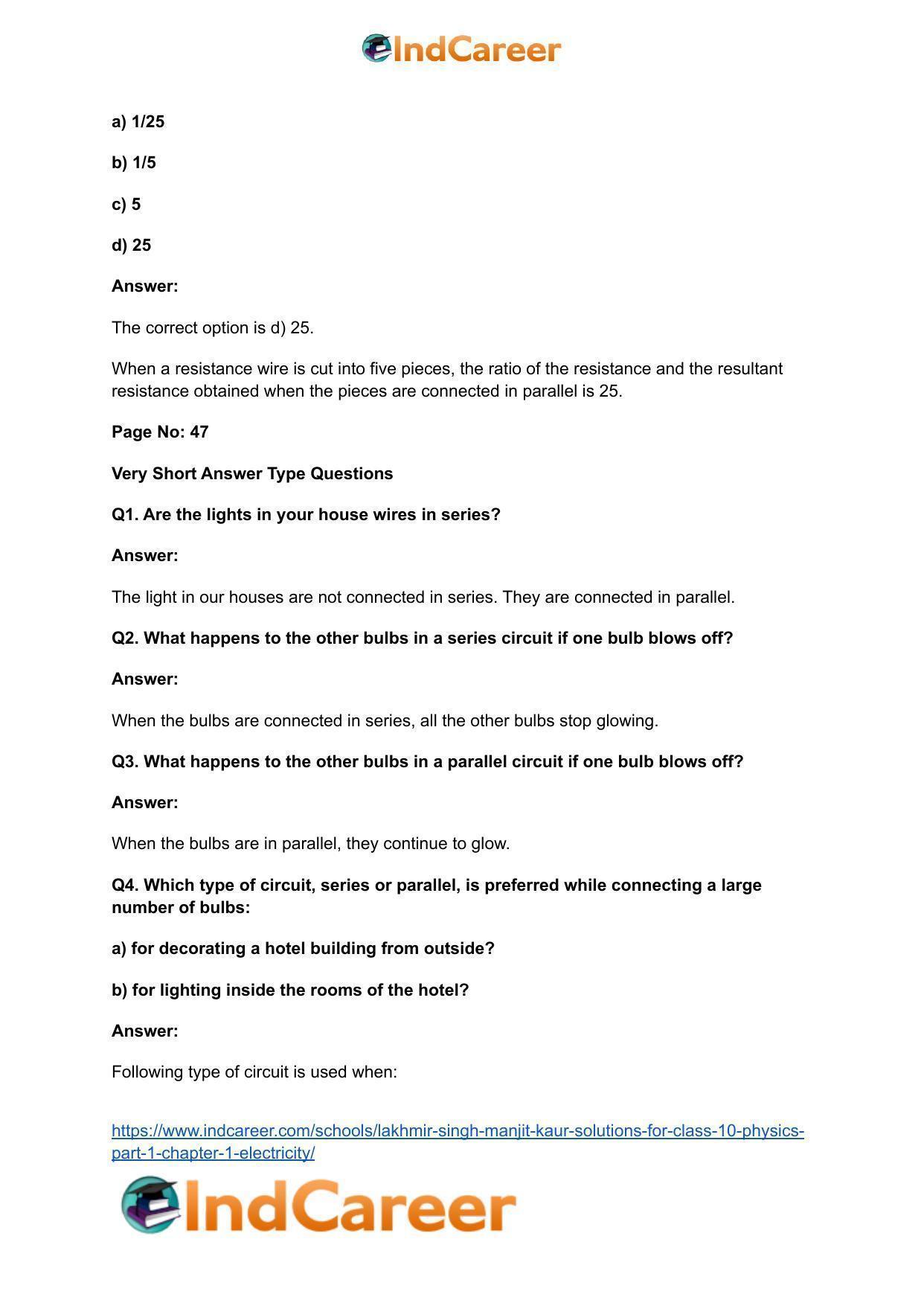 Lakhmir Singh Manjit Kaur  Solutions for Class 10 Physics (Part 1) Chapter 1- Electricity - Page 92
