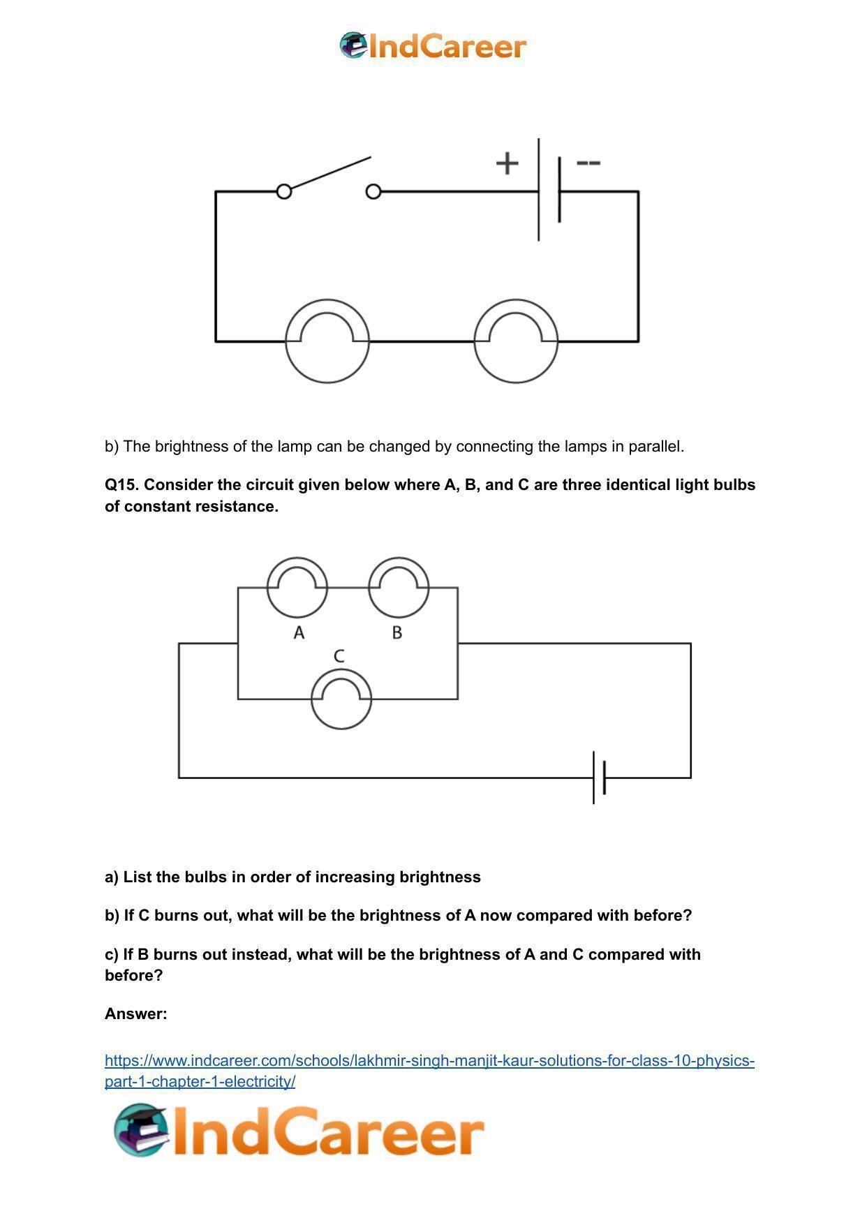 Lakhmir Singh Manjit Kaur  Solutions for Class 10 Physics (Part 1) Chapter 1- Electricity - Page 98