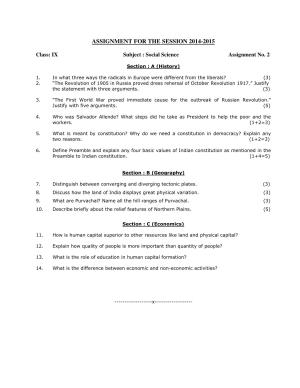 CBSE Worksheets for Class 9 Social Science Assignment 10