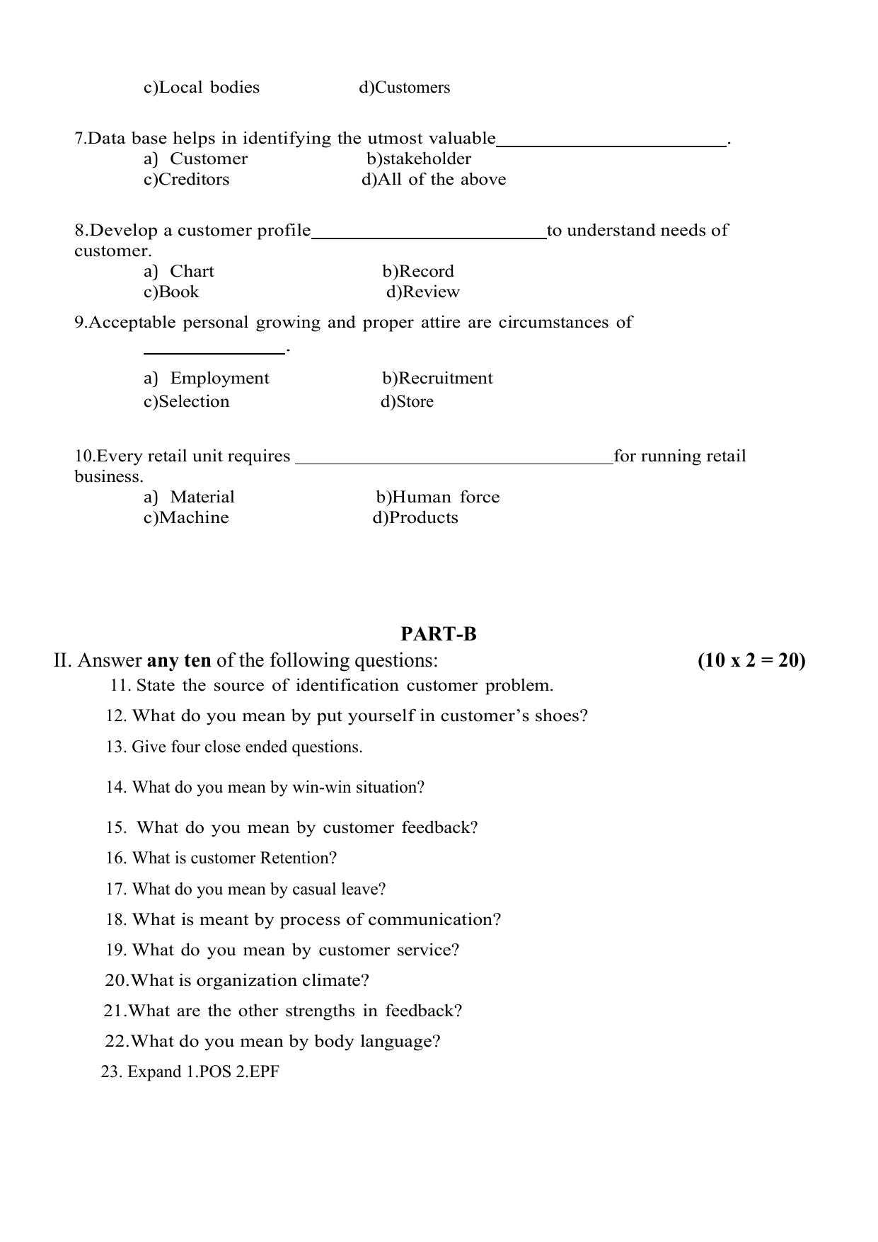 Karnataka II PUC Retail Model Question Paper I 2025 - Page 5