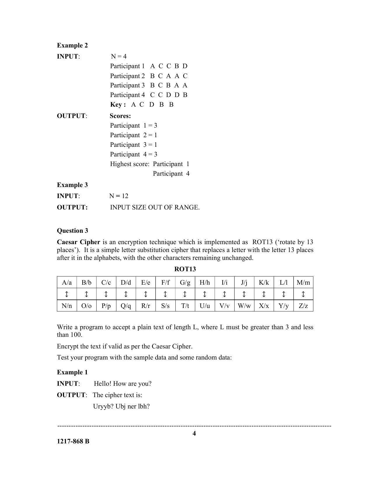 ISC Class 12 2017 COMPUTER SCIENCE Paper – 2 (PRACTICAL) Question Paper - Page 4