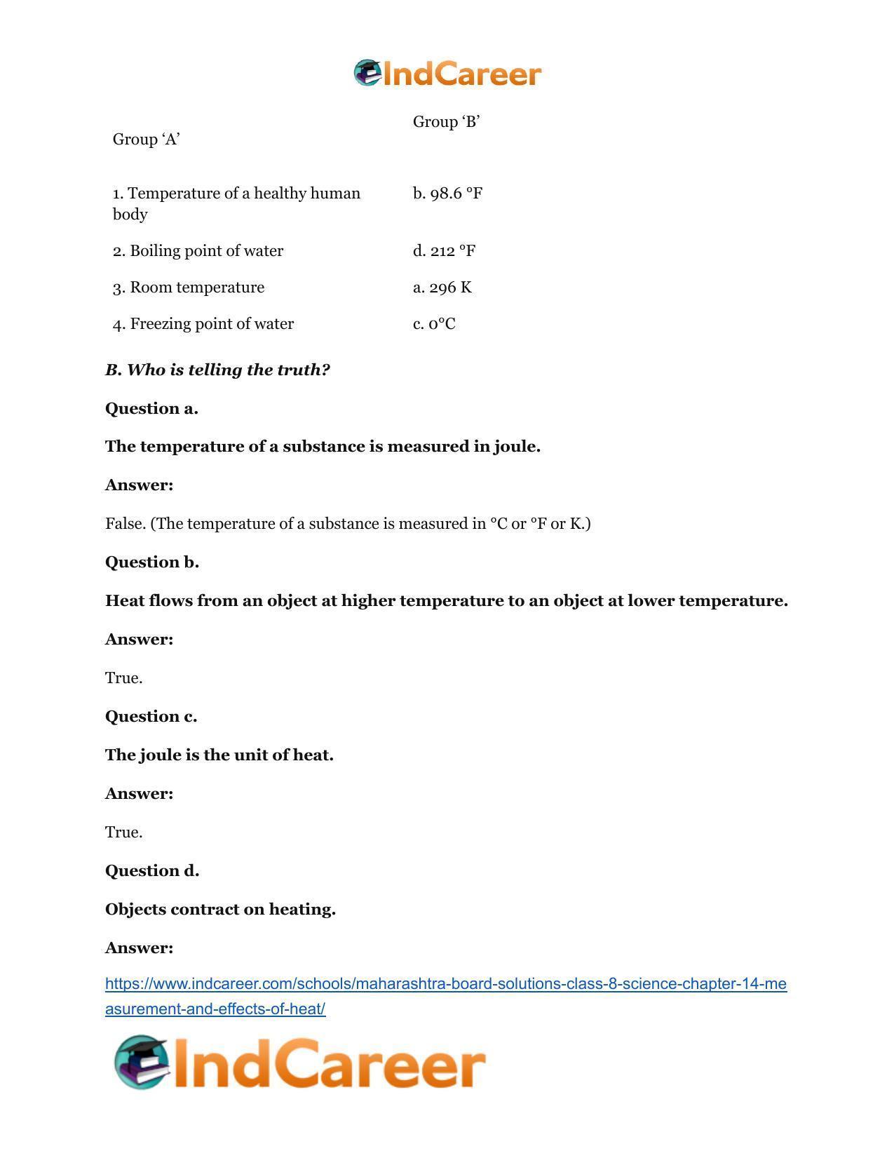 Maharashtra Board Solutions Class 8-Science: Chapter 14- Measurement and Effects of Heat - Page 3