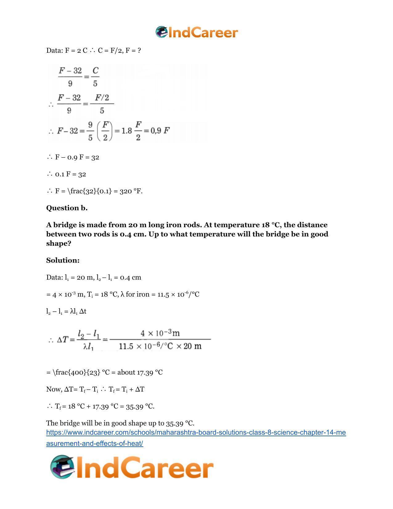 Maharashtra Board Solutions Class 8-Science: Chapter 14- Measurement and Effects of Heat - Page 10