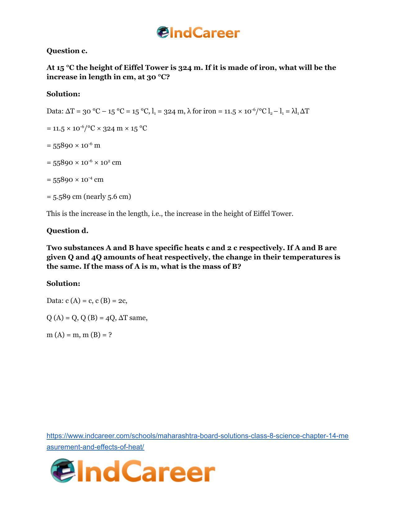Maharashtra Board Solutions Class 8-Science: Chapter 14- Measurement and Effects of Heat - Page 11