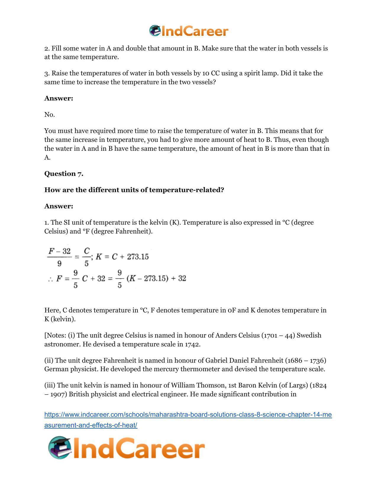 Maharashtra Board Solutions Class 8-Science: Chapter 14- Measurement and Effects of Heat - Page 21