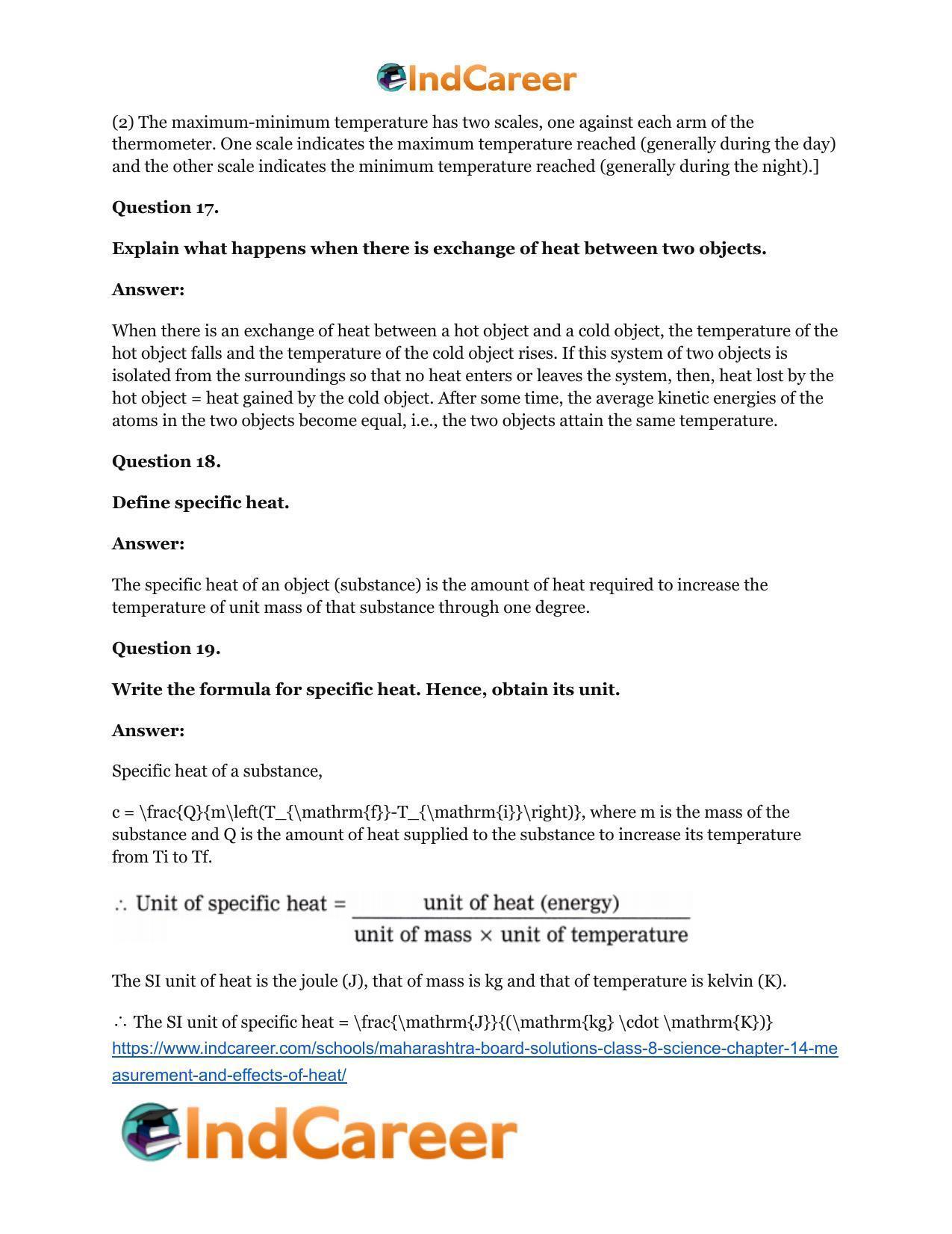 Maharashtra Board Solutions Class 8-Science: Chapter 14- Measurement and Effects of Heat - Page 26