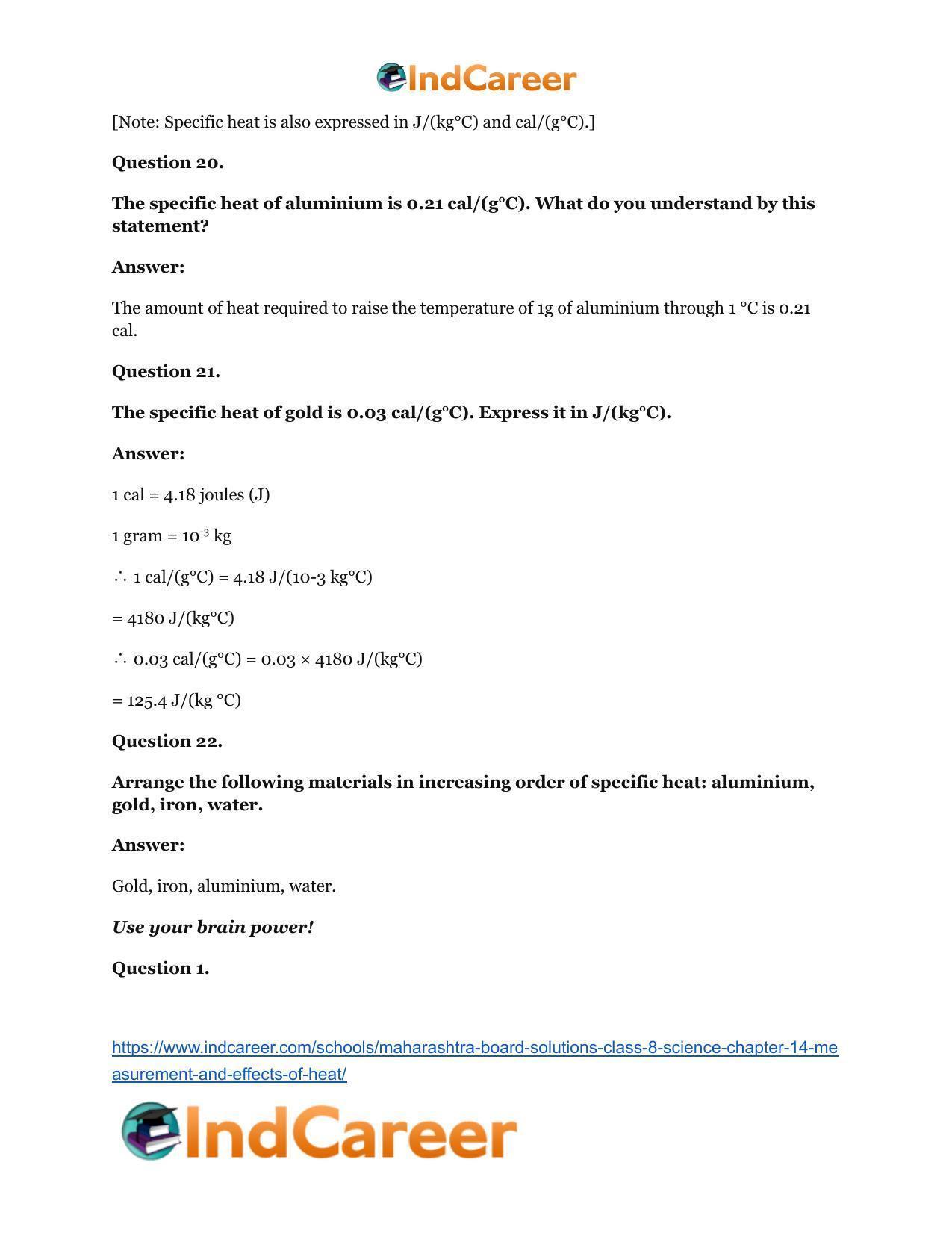 Maharashtra Board Solutions Class 8-Science: Chapter 14- Measurement and Effects of Heat - Page 27