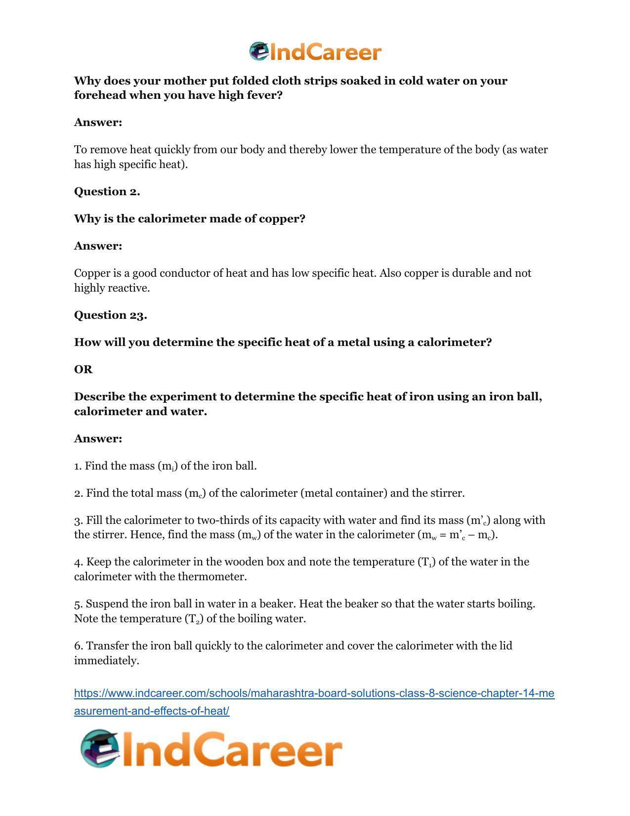 Maharashtra Board Solutions Class 8-Science: Chapter 14- Measurement and Effects of Heat - Page 28