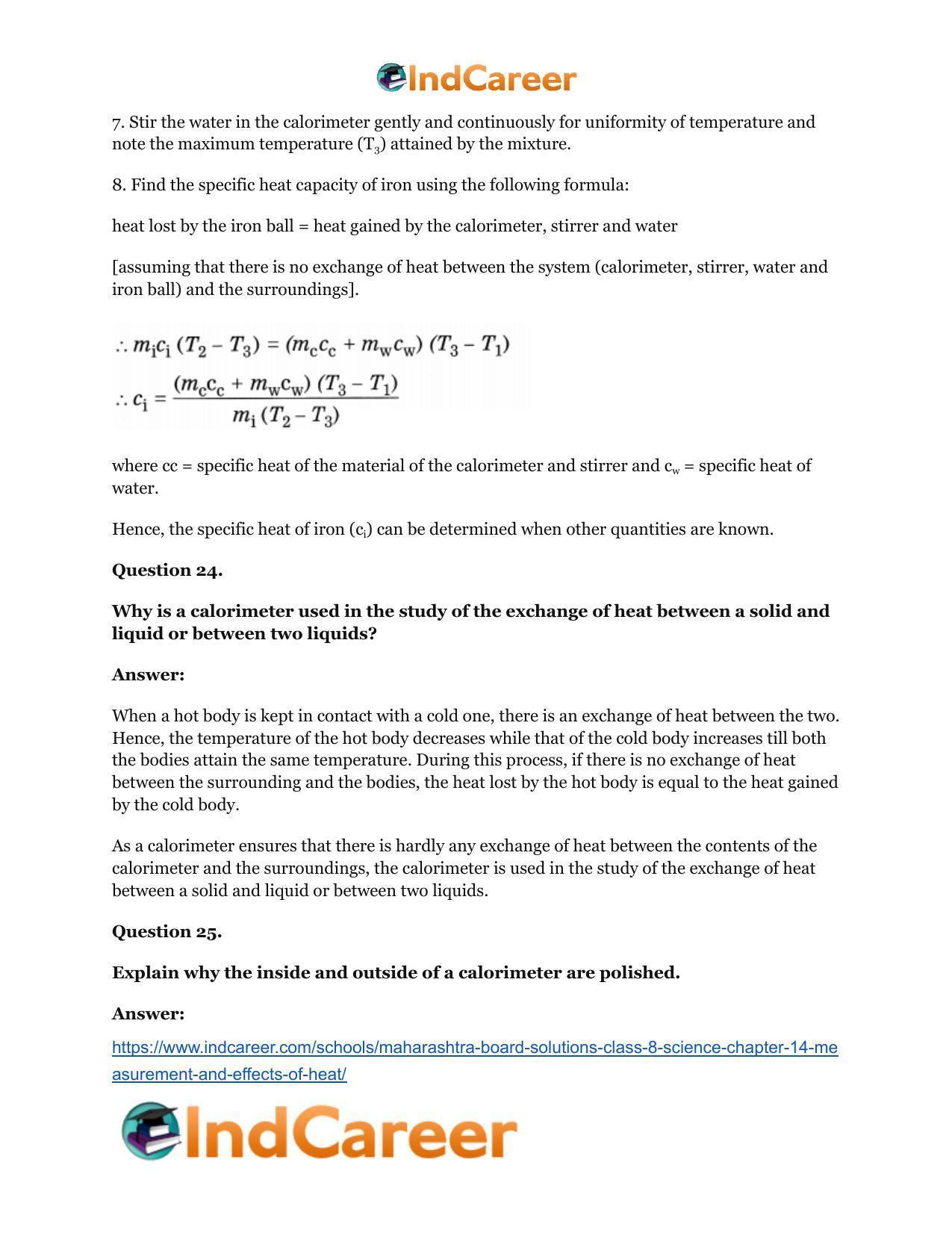 Maharashtra Board Solutions Class 8-Science: Chapter 14- Measurement and Effects of Heat - Page 29