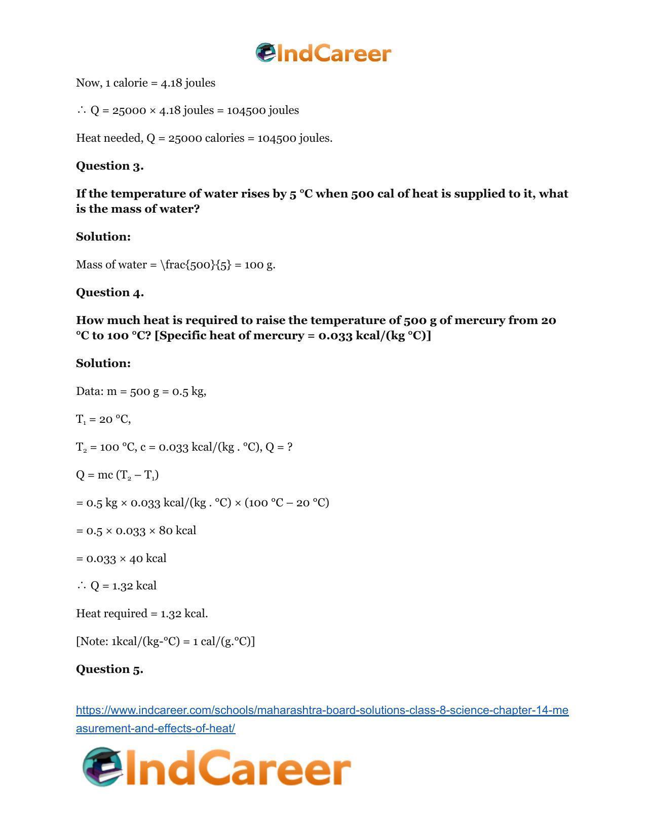 Maharashtra Board Solutions Class 8-Science: Chapter 14- Measurement and Effects of Heat - Page 37