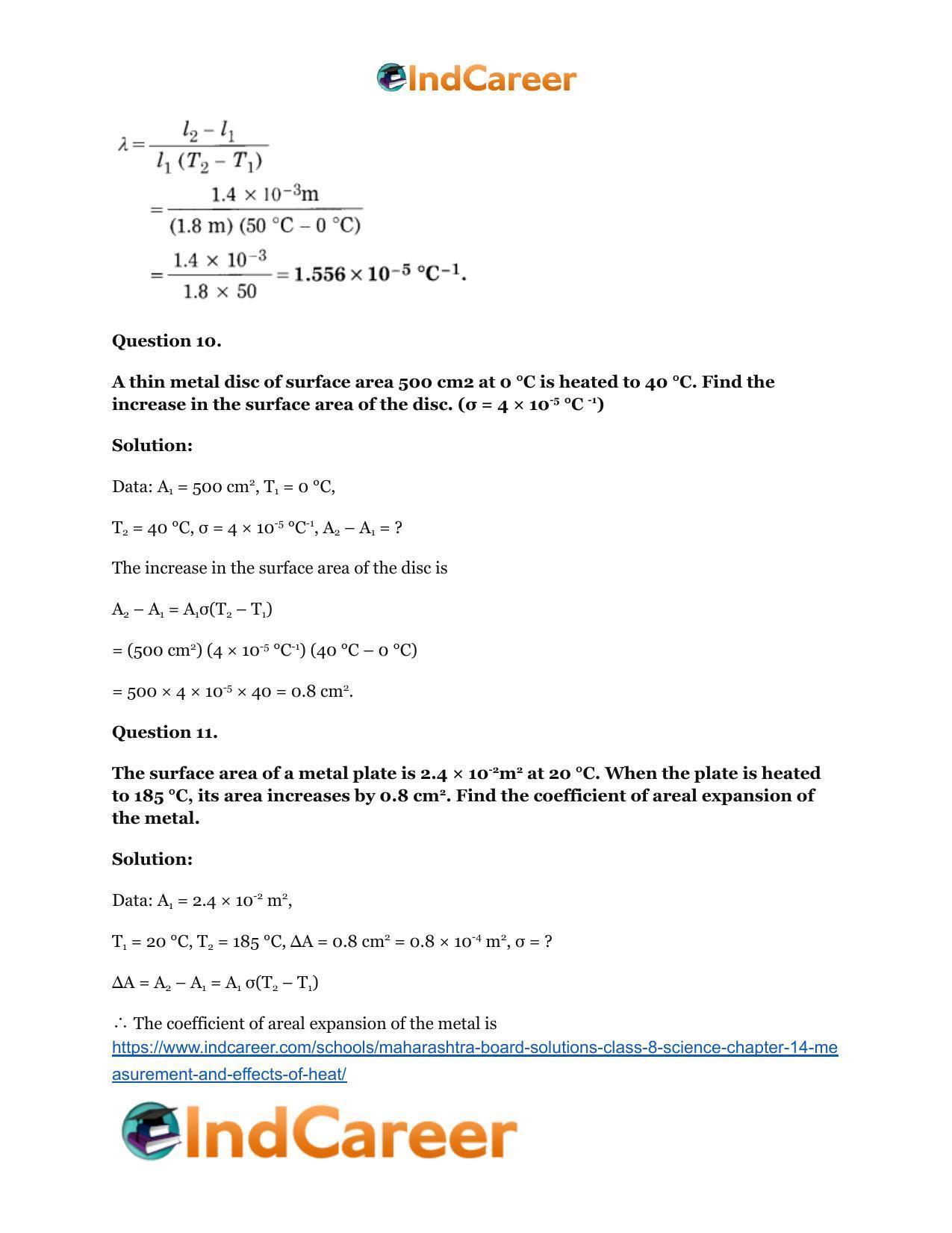 Maharashtra Board Solutions Class 8-Science: Chapter 14- Measurement and Effects of Heat - Page 41