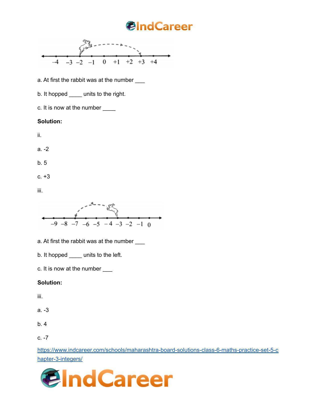 Maharashtra Board Solutions Class 6-Maths (Practice Set 5): Chapter 3- Integers - Page 5