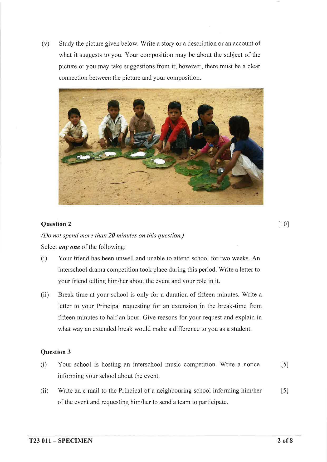 ICSE Class 10 English Language (English Paper – 1) Sample Paper 2023 - Page 2