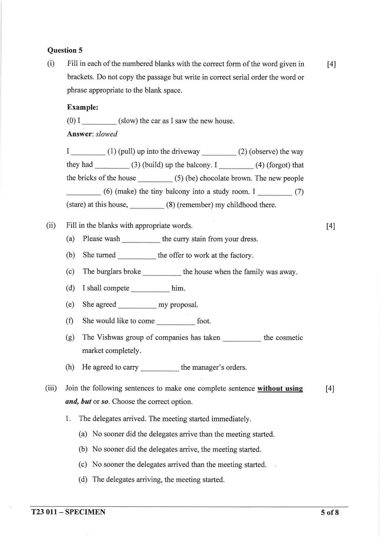ICSE Class 10 English Language (English Paper – 1) Sample Paper 2023 - Page 5