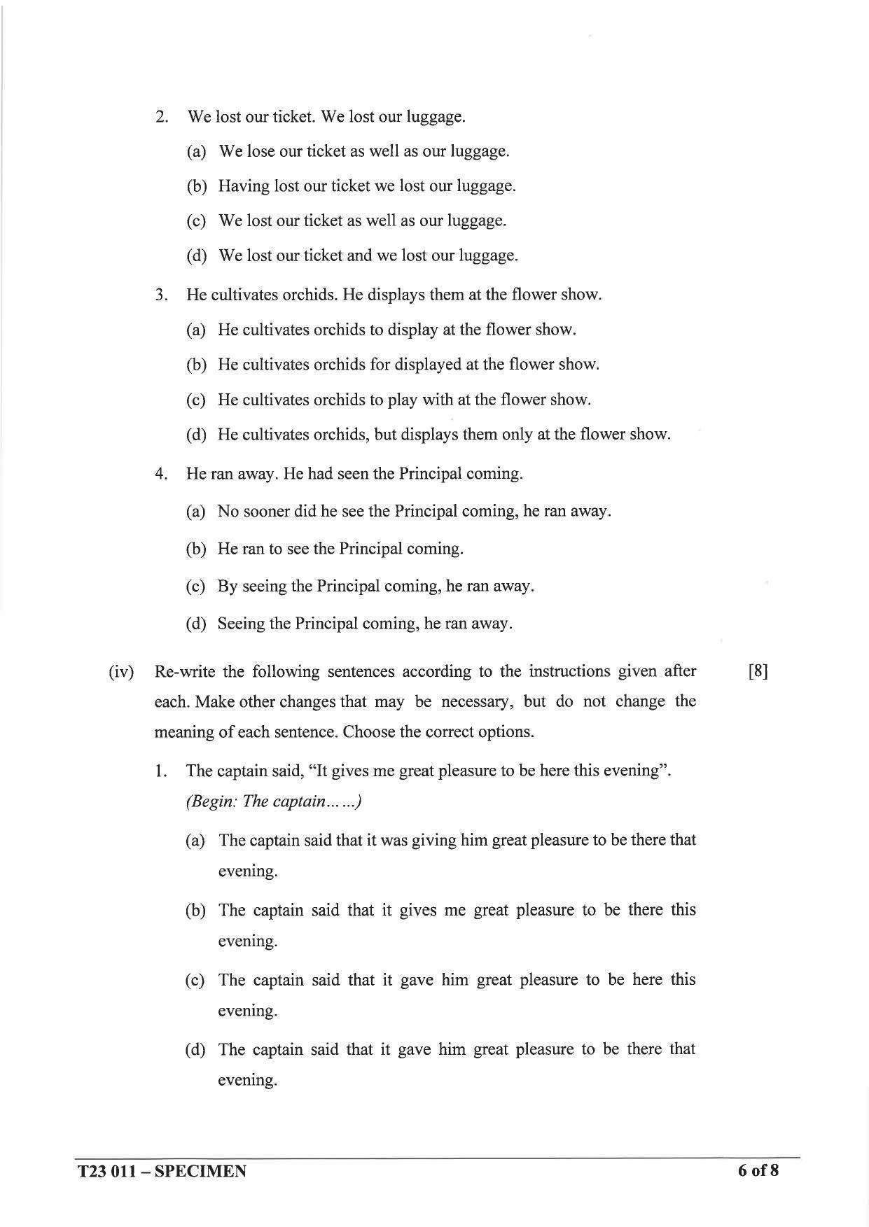 ICSE Class 10 English Language (English Paper – 1) Sample Paper 2023 - Page 6