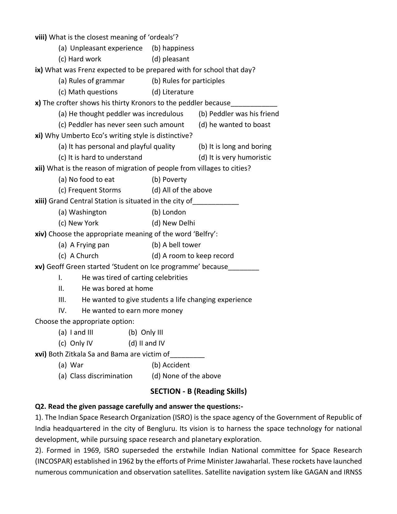 HPBOSE Class 12th English Sample Question Papers 2025 - Page 2