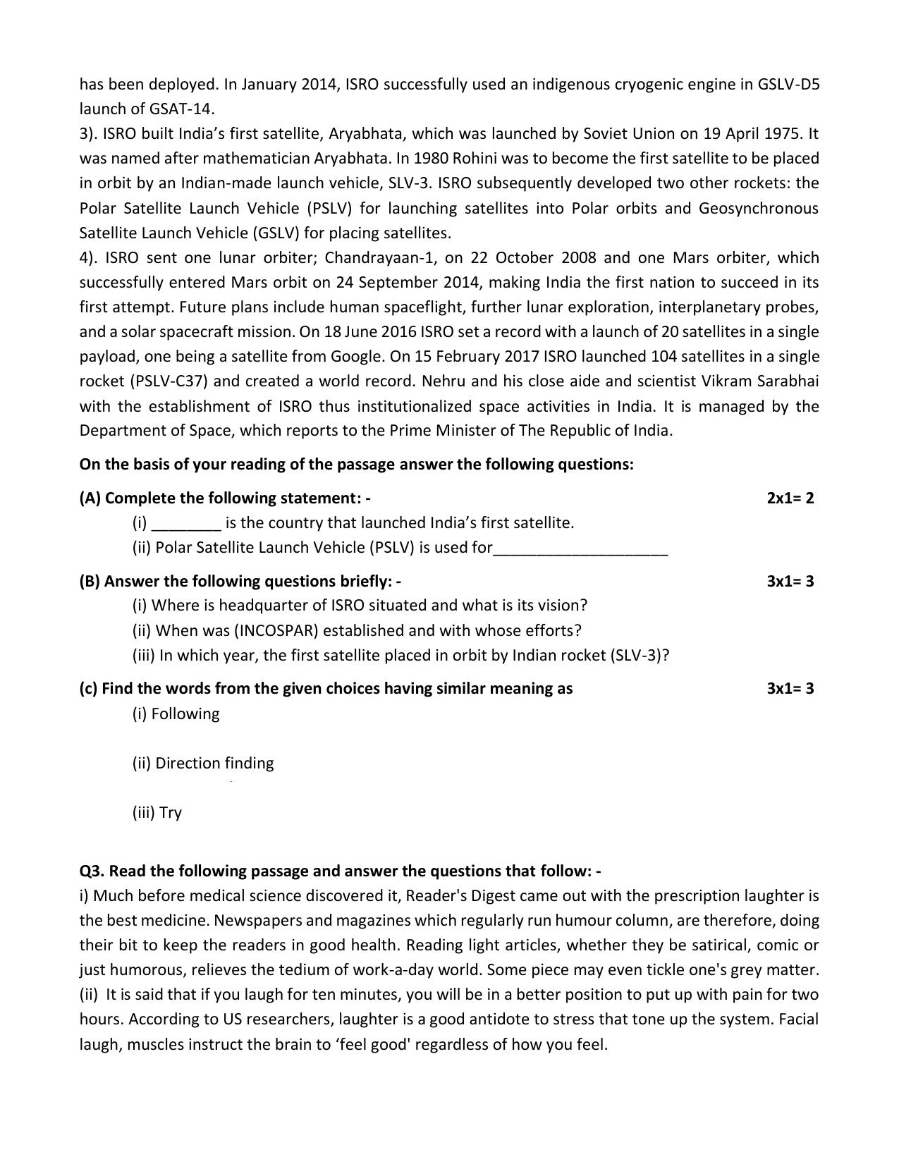 HPBOSE Class 12th English Sample Question Papers 2025 - Page 3