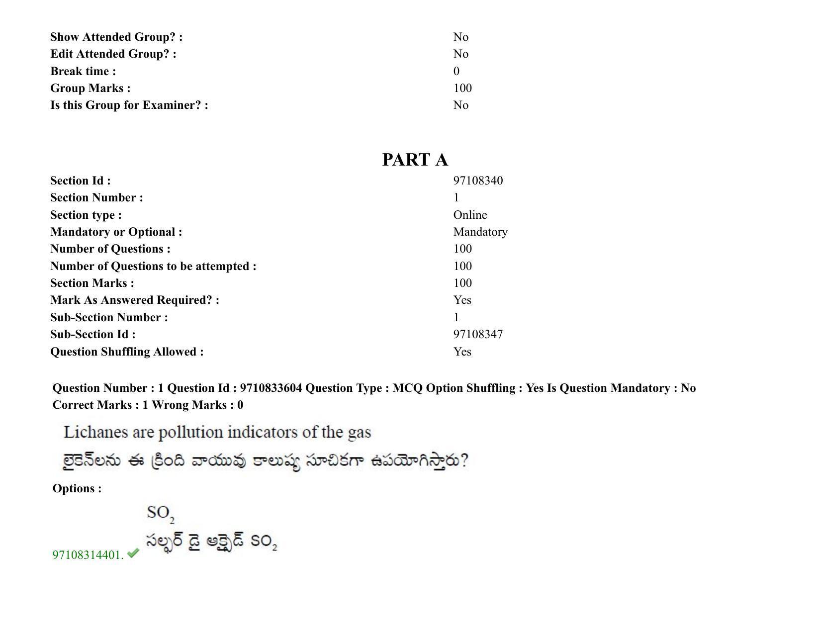 TS CPGET 2020 M.Sc. Botany (Shift 1) Question Paper with Answer Key - Page 2