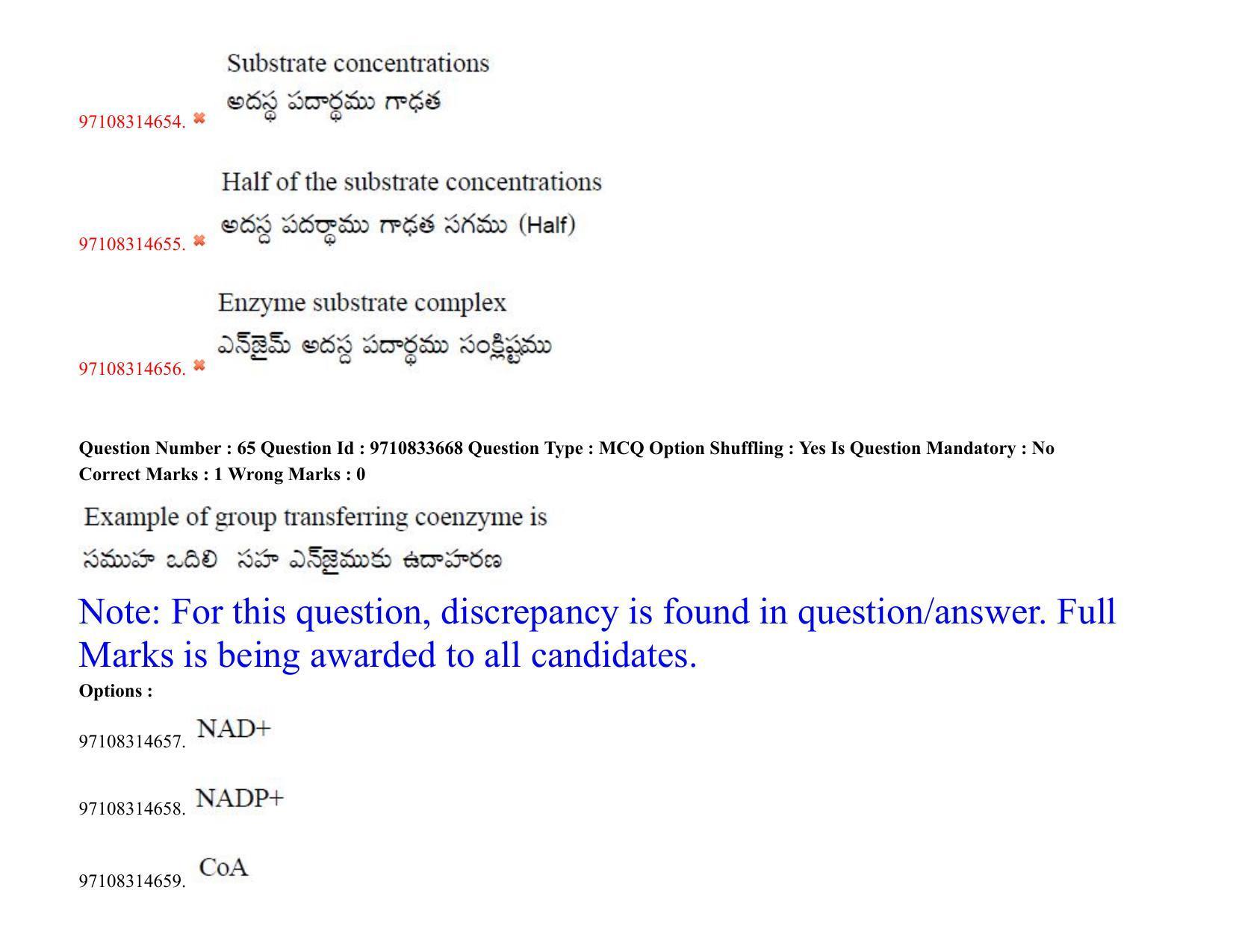TS CPGET 2020 M.Sc. Botany (Shift 1) Question Paper with Answer Key - Page 55
