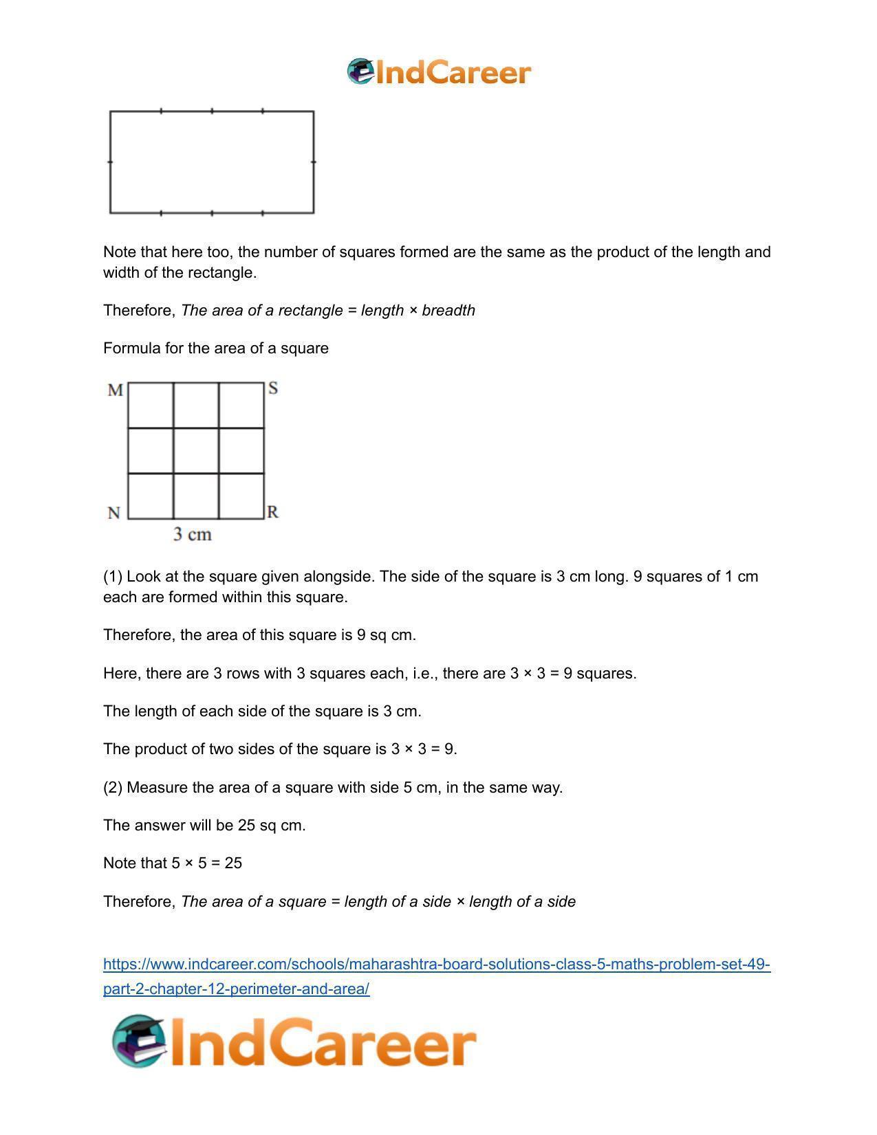 Maharashtra Board Solutions Class 5-Maths (Problem Set 49) - Part 2: Chapter 12- Perimeter and Area - Page 13