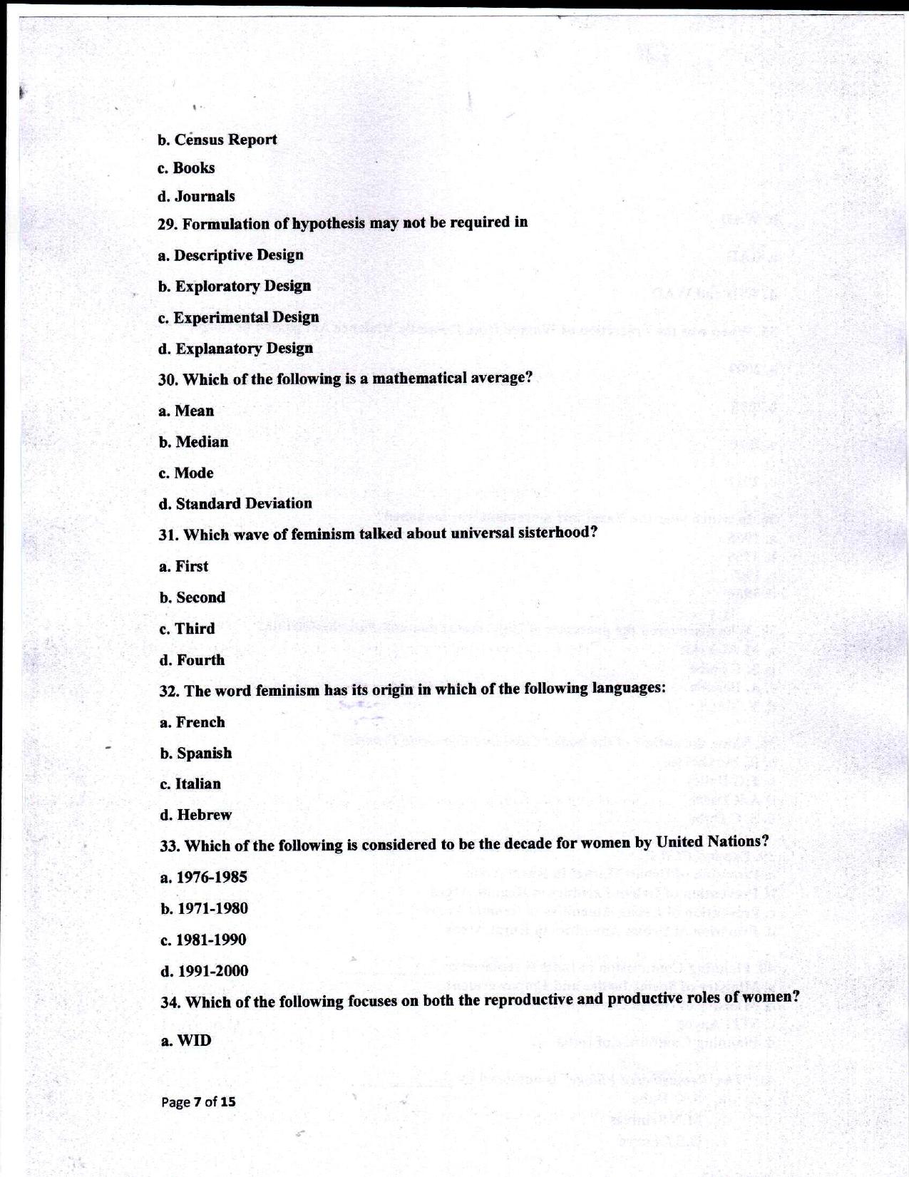 Odisha CPET 2021 SOCIOLOGY Question Paper - Page 7
