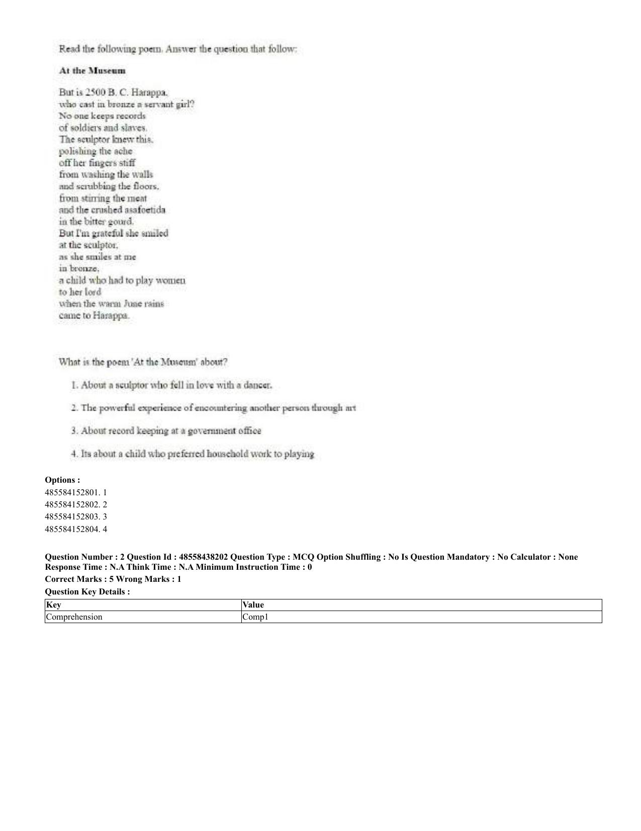 CUET 2023 English Bengali Shift 3 Question Papers - 23 Jul 2023 - Page 2