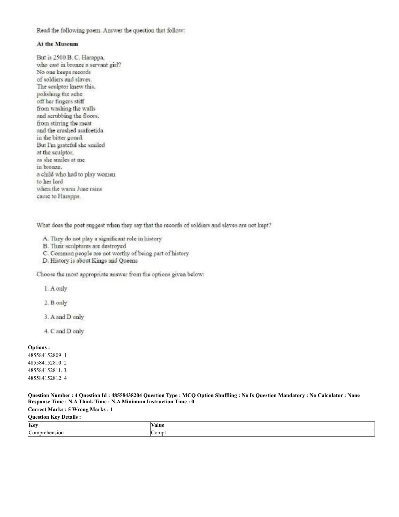 CUET 2023 English Bengali Shift 3 Question Papers - 23 Jul 2023 - Page 4