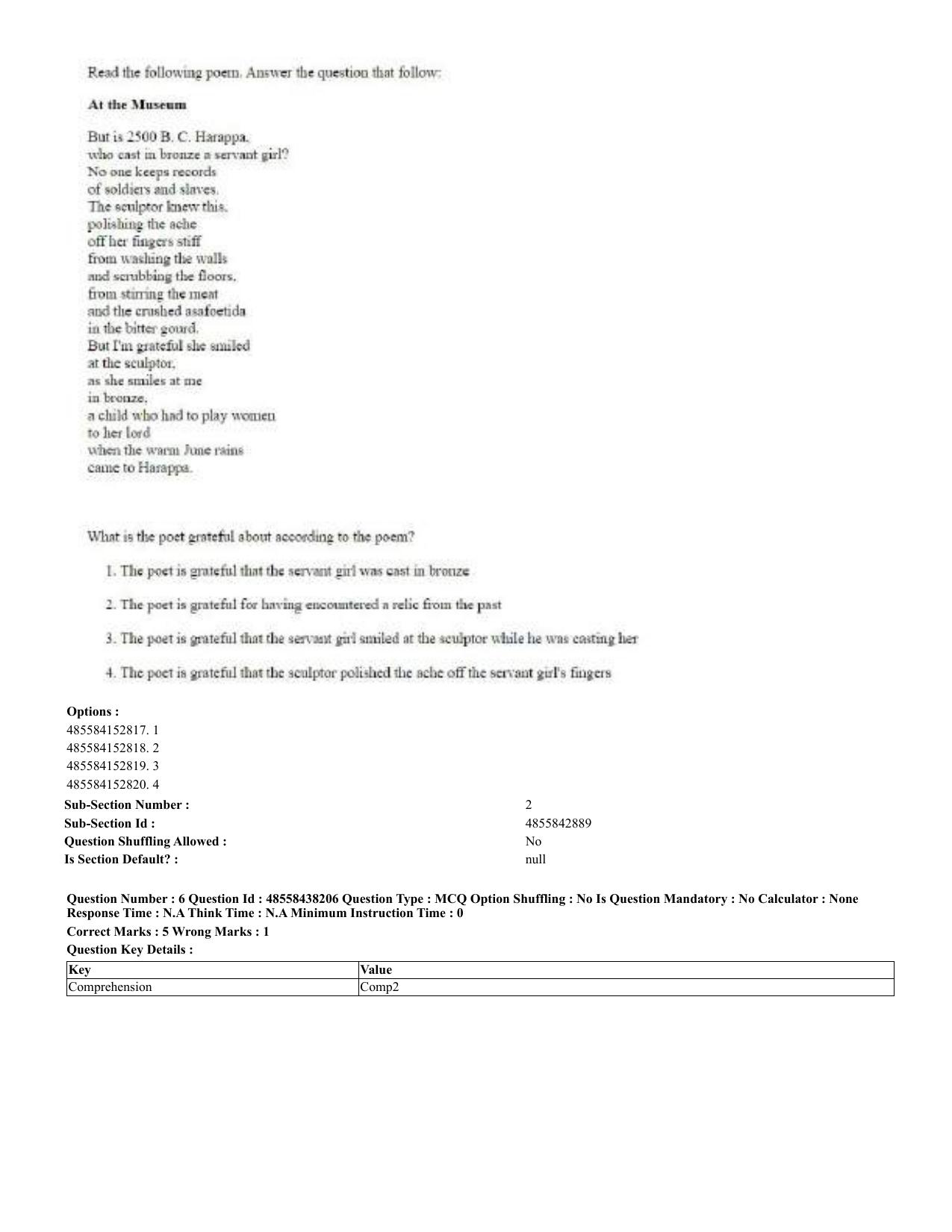 CUET 2023 English Bengali Shift 3 Question Papers - 23 Jul 2023 - Page 6