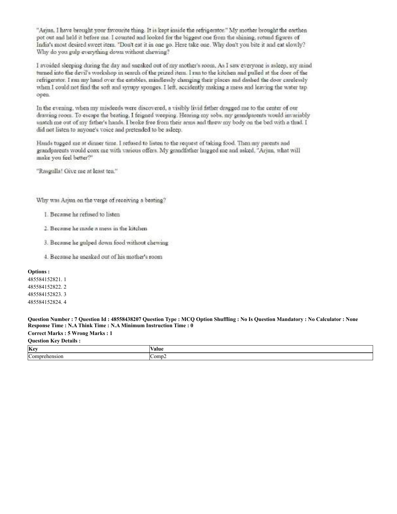 CUET 2023 English Bengali Shift 3 Question Papers - 23 Jul 2023 - Page 7