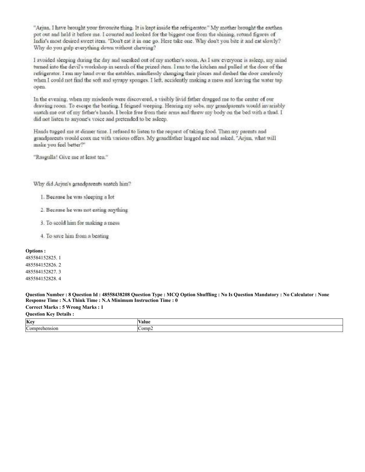 CUET 2023 English Bengali Shift 3 Question Papers - 23 Jul 2023 - Page 8