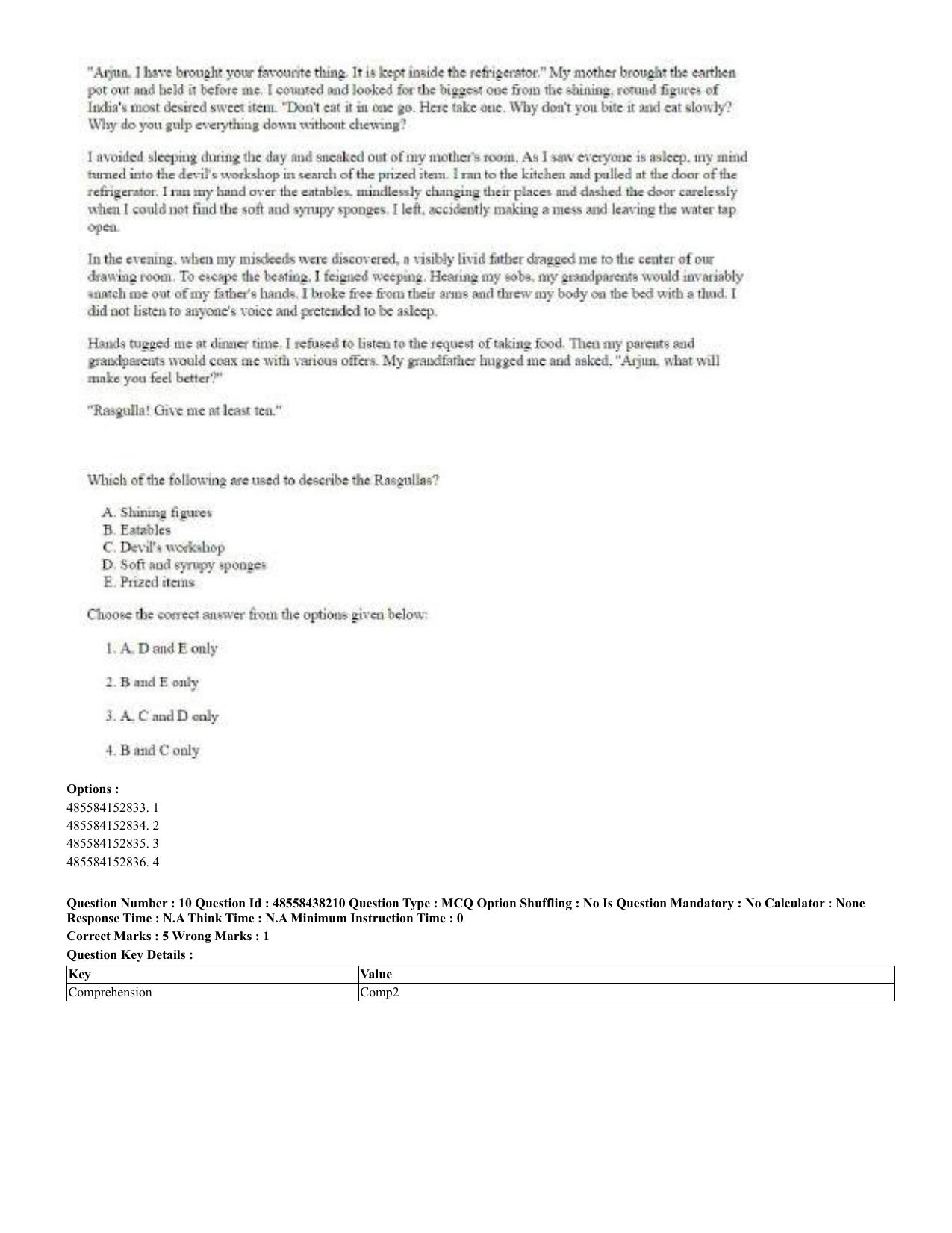 CUET 2023 English Bengali Shift 3 Question Papers - 23 Jul 2023 - Page 10