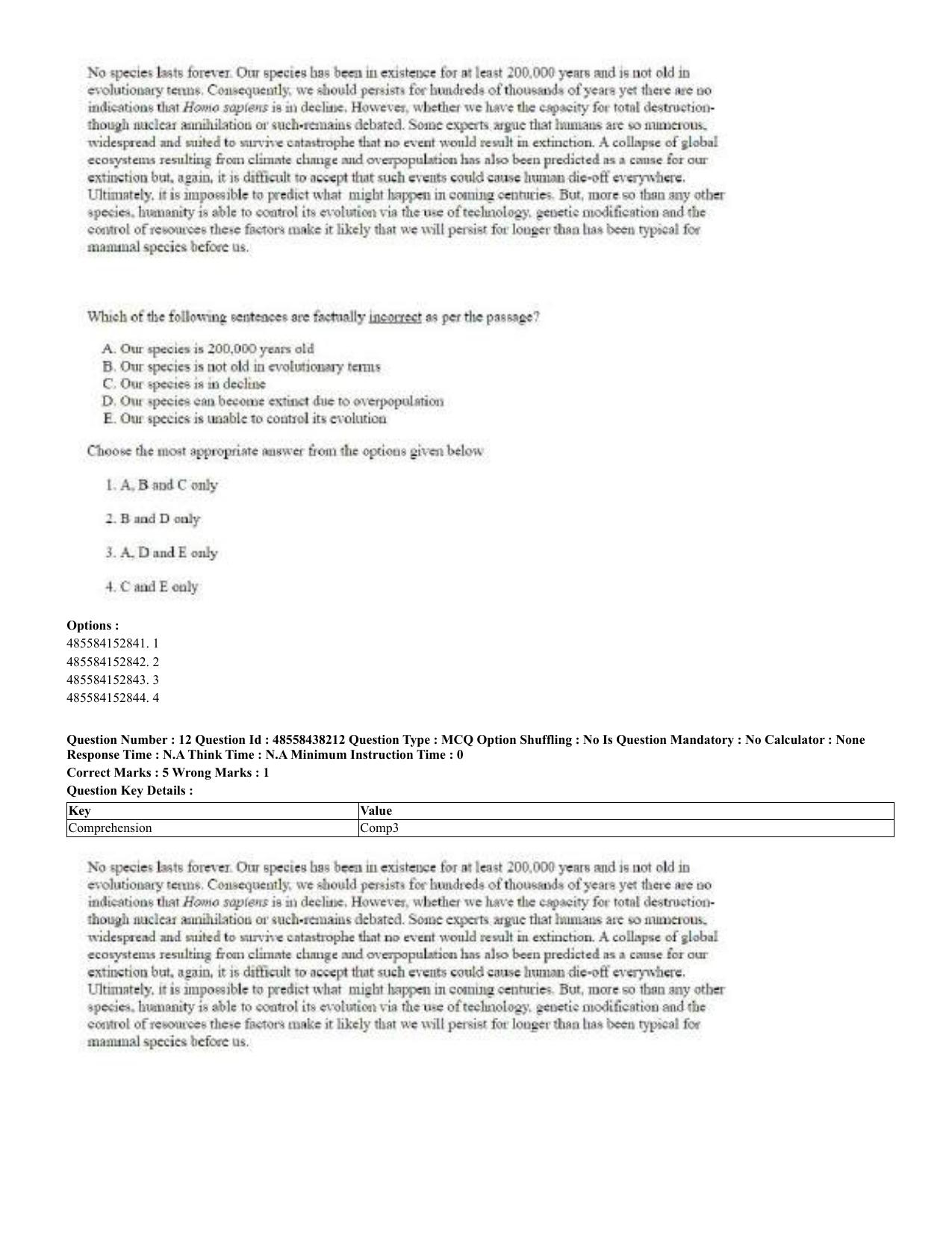 CUET 2023 English Bengali Shift 3 Question Papers - 23 Jul 2023 - Page 12