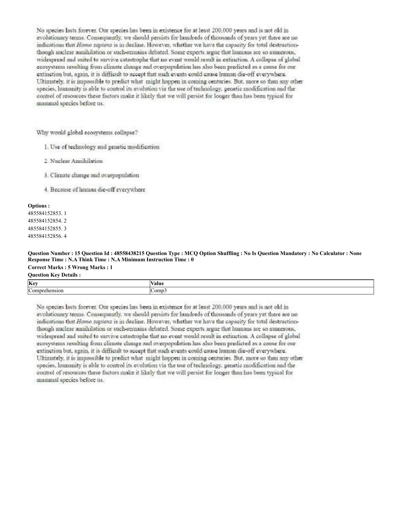 CUET 2023 English Bengali Shift 3 Question Papers - 23 Jul 2023 - Page 14