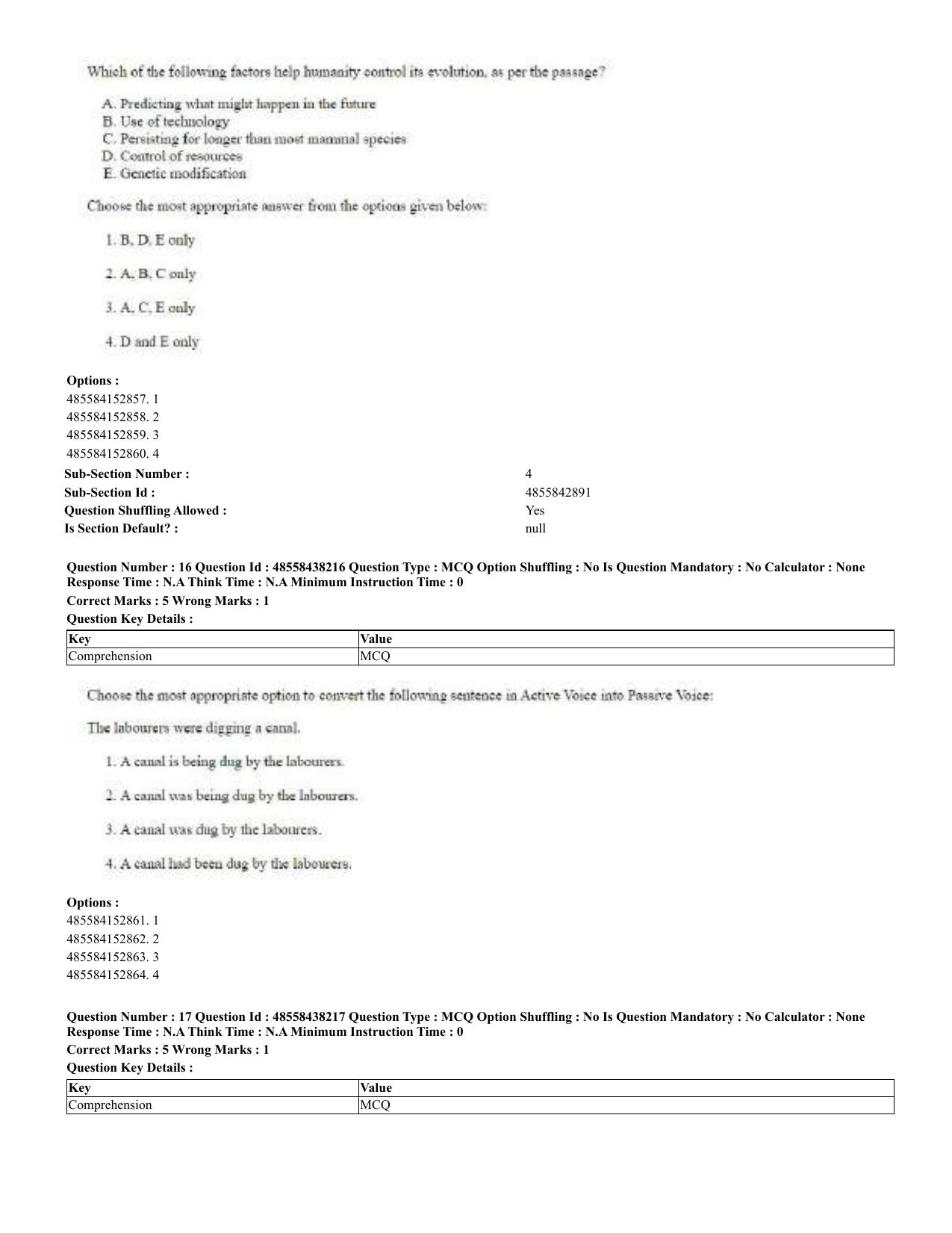 CUET 2023 English Bengali Shift 3 Question Papers - 23 Jul 2023 - Page 15