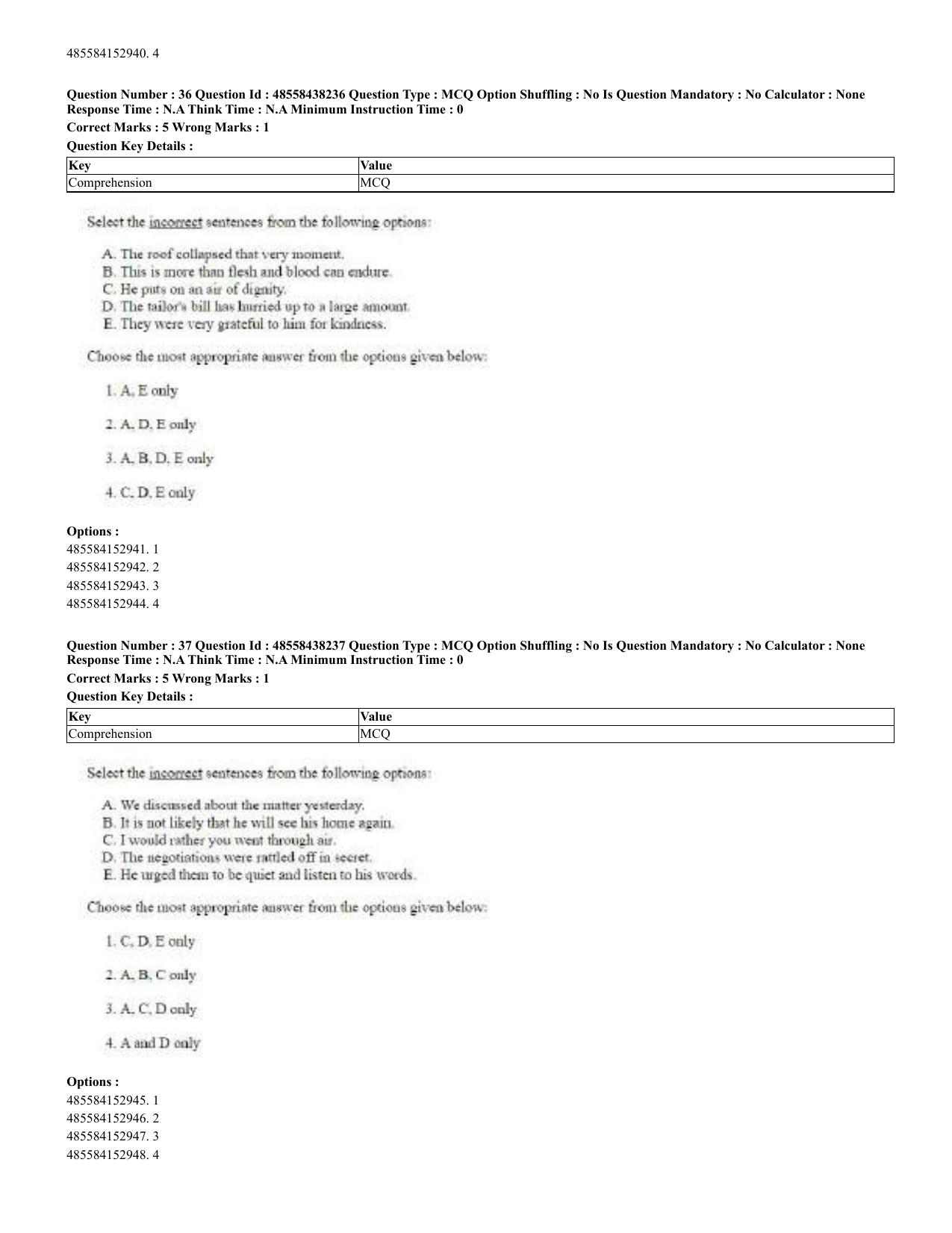 CUET 2023 English Bengali Shift 3 Question Papers - 23 Jul 2023 - Page 24